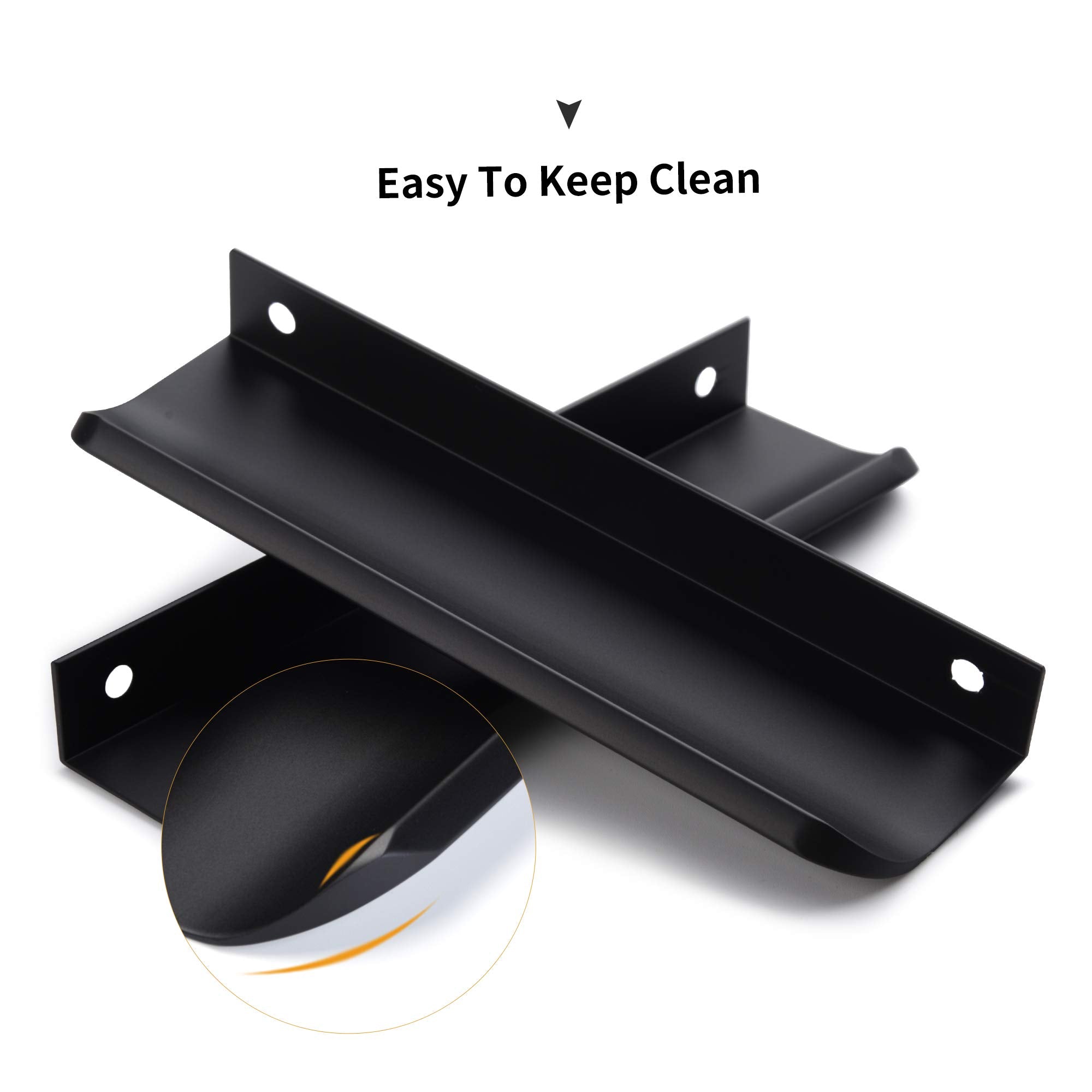 Satanga Edge Finger Pulls for cabinets Kitchen Concealed Drawer Pull Aluminum Hidden Back Mount Door Handle for Home Pack of 5 Modern White 3 Inch Overall Length Easy Installation