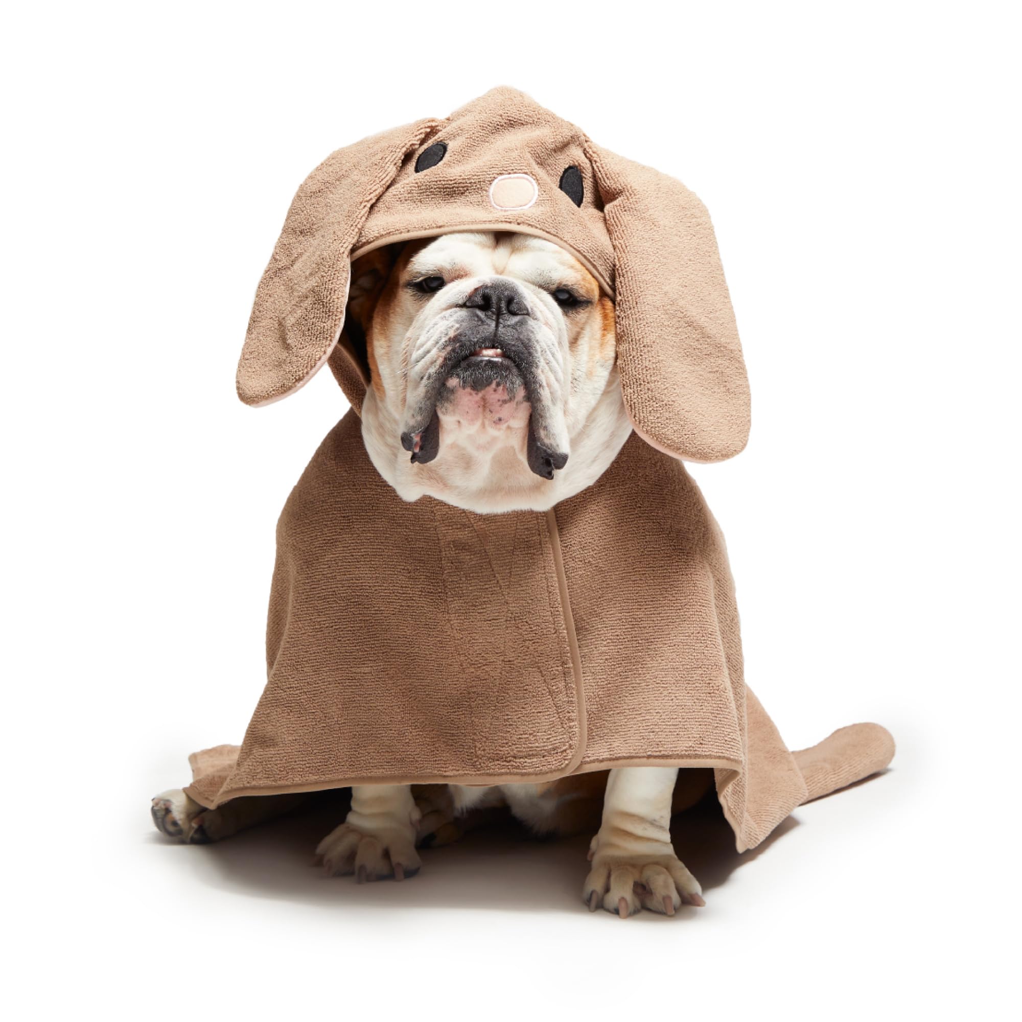 Barkbox Dog Bathrobe Fast Drying with Hook and Loop Closure & Wrap Tie Snuggle, Cute Dogs Clothes, Easy to Clean, Machine Washable, Dog Coats and Tumble Dry Low - Bunny, Medium