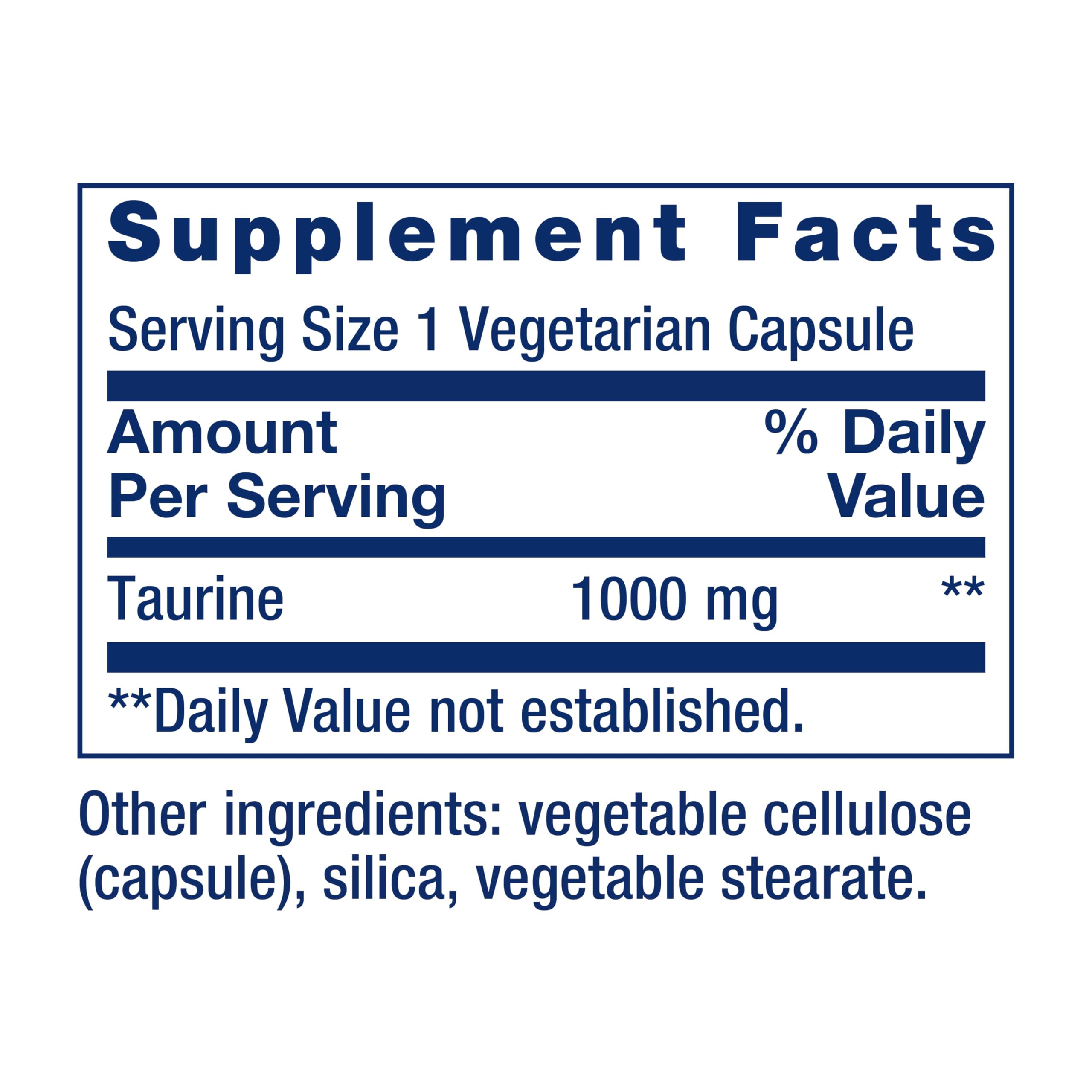 Life Extension Taurine, Pure Taurine Amino Acid Supplement, Heart, Liver and Brain Health, Longevity, Muscle and Exercise, 1000 mg dose, Non-GMO, Gluten-Free, Vegetarian, 90 Vegetarian Capsules