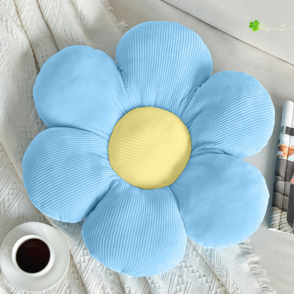 Flower Pillow, Blue Throw Pillows Cute Daisy Decorative Pillow Cushion Seating Home Decorative for Bed, Sofa, Couch