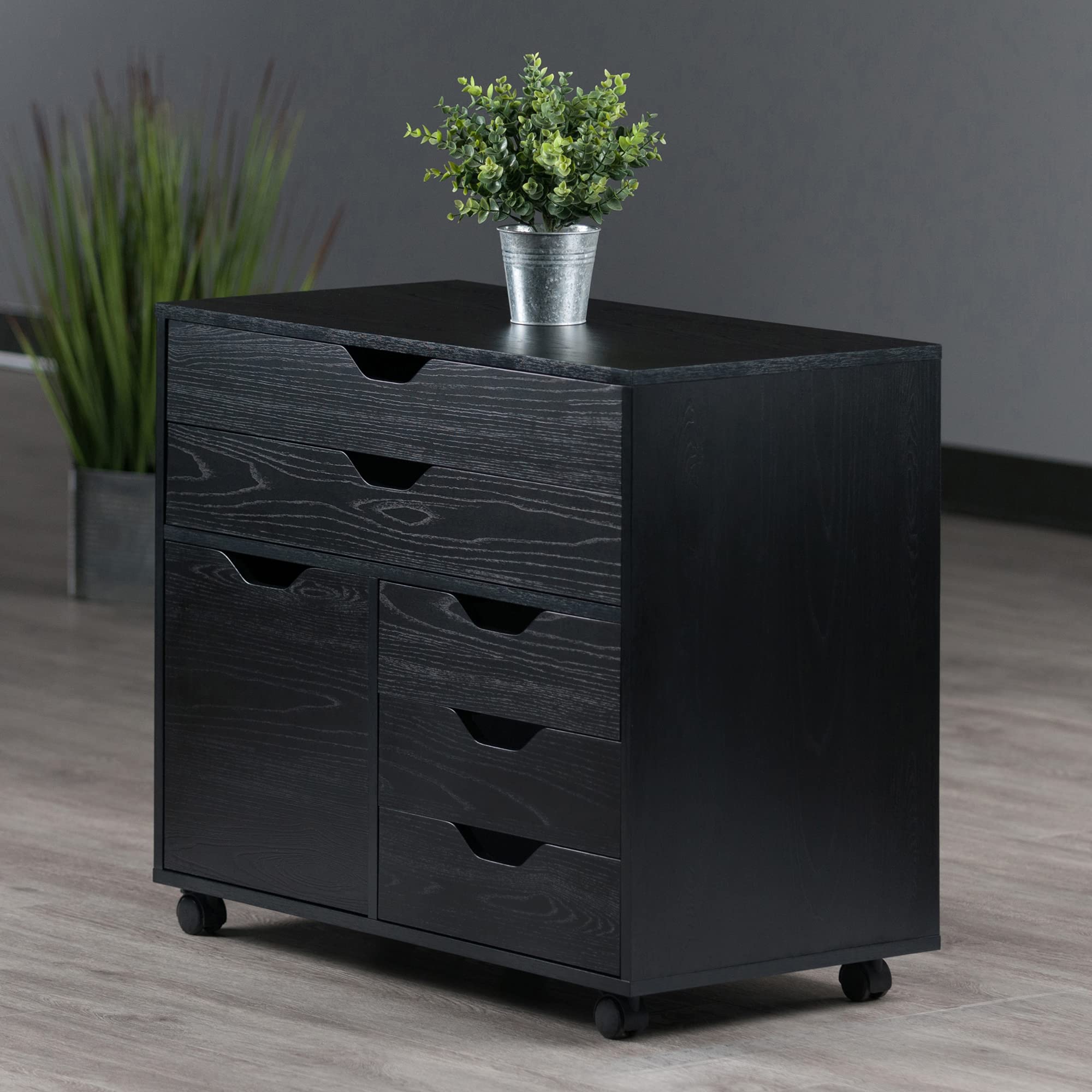 Winsome Halifax Mobile Storage Cabinet with Doors & Drawers, Stylish & Functional Home Storage Cabinet for Filing, Kitchen Organization, Moveable Furniture for Office, Dorms, Apartments