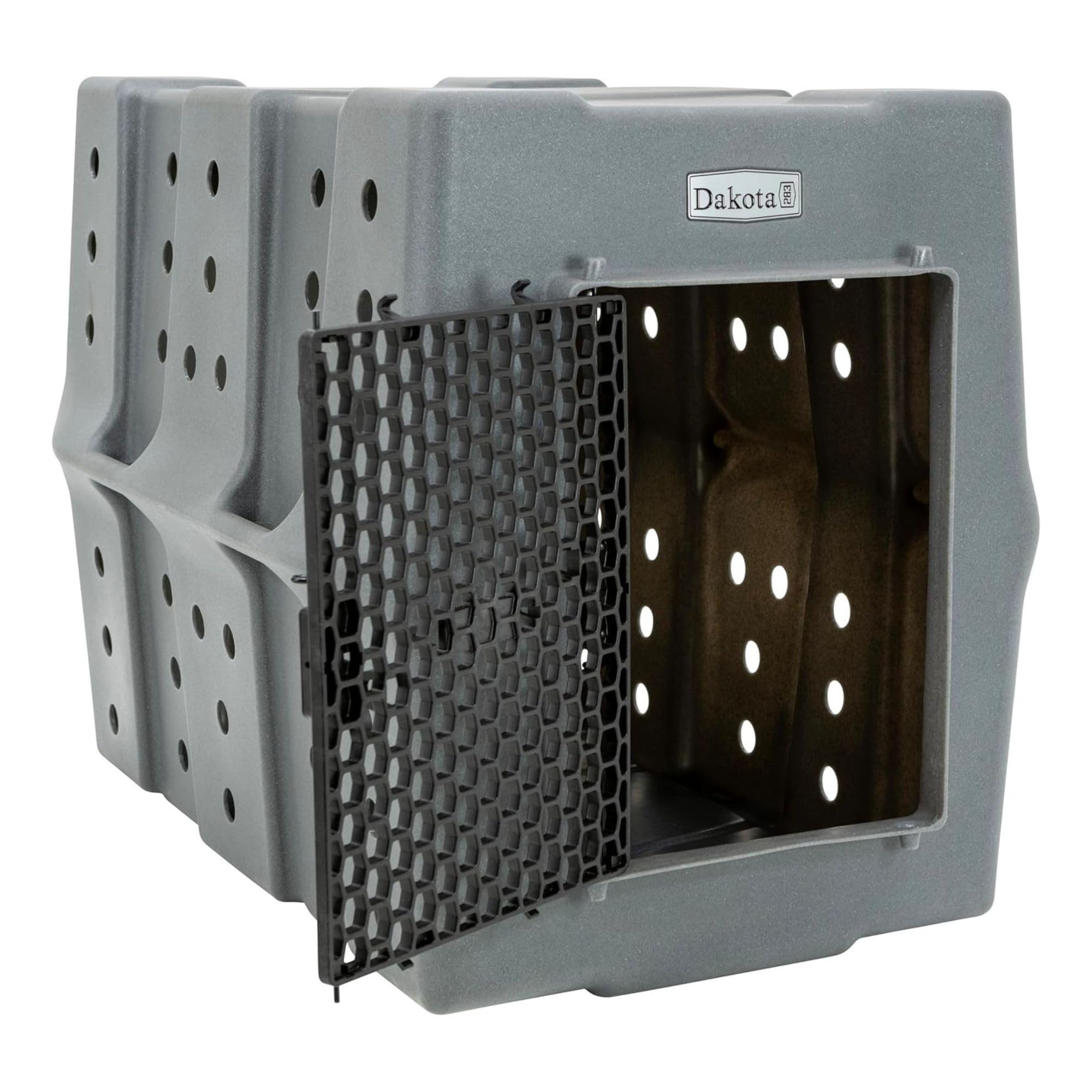 Dakota 283 Canine Rough and Tough Economy Dog Crate w/ Removable Two-Way Door - Heavy Duty Outdoor Kennel for Medium Breed Dogs (Coyote Granite, Intermediate)