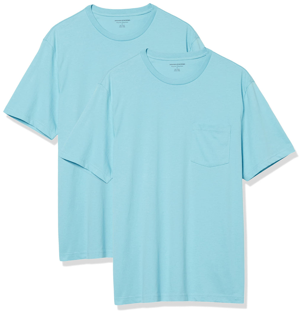 Amazon Essentials Men's Short-Sleeve Crewneck Pocket T-Shirts, Pack of 2
