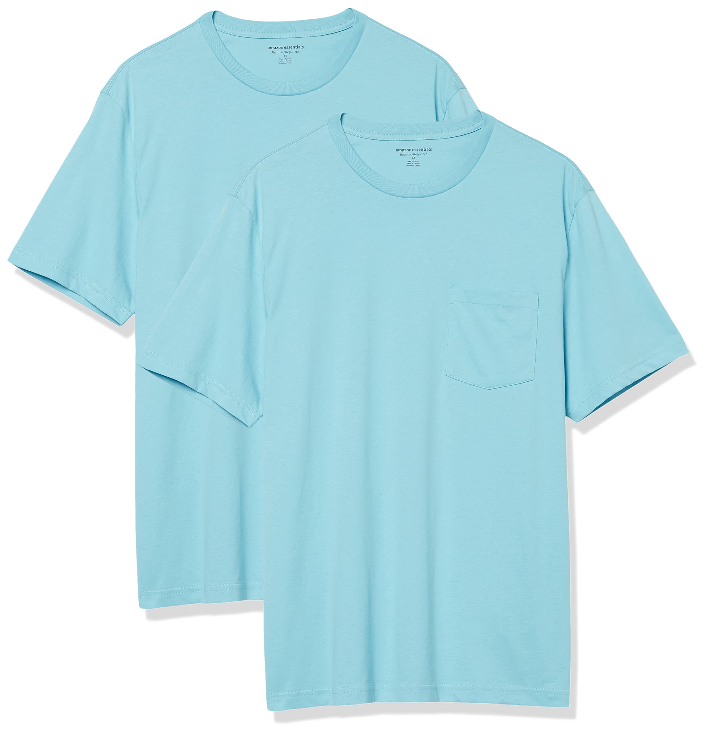 Amazon Essentials Men's Short-Sleeve Crewneck Pocket T-Shirts, Pack of 2