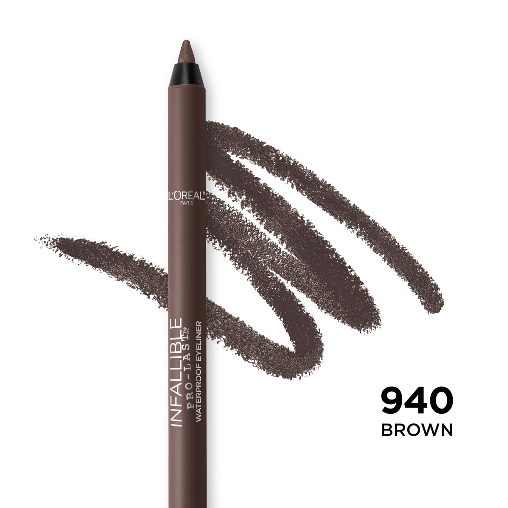 L'Oreal Paris Makeup Infallible Pro-Last Pencil Eyeliner, Waterproof and Smudge-Resistant, Glides on Easily to Create any Look, Aubergine, 0.042 oz.