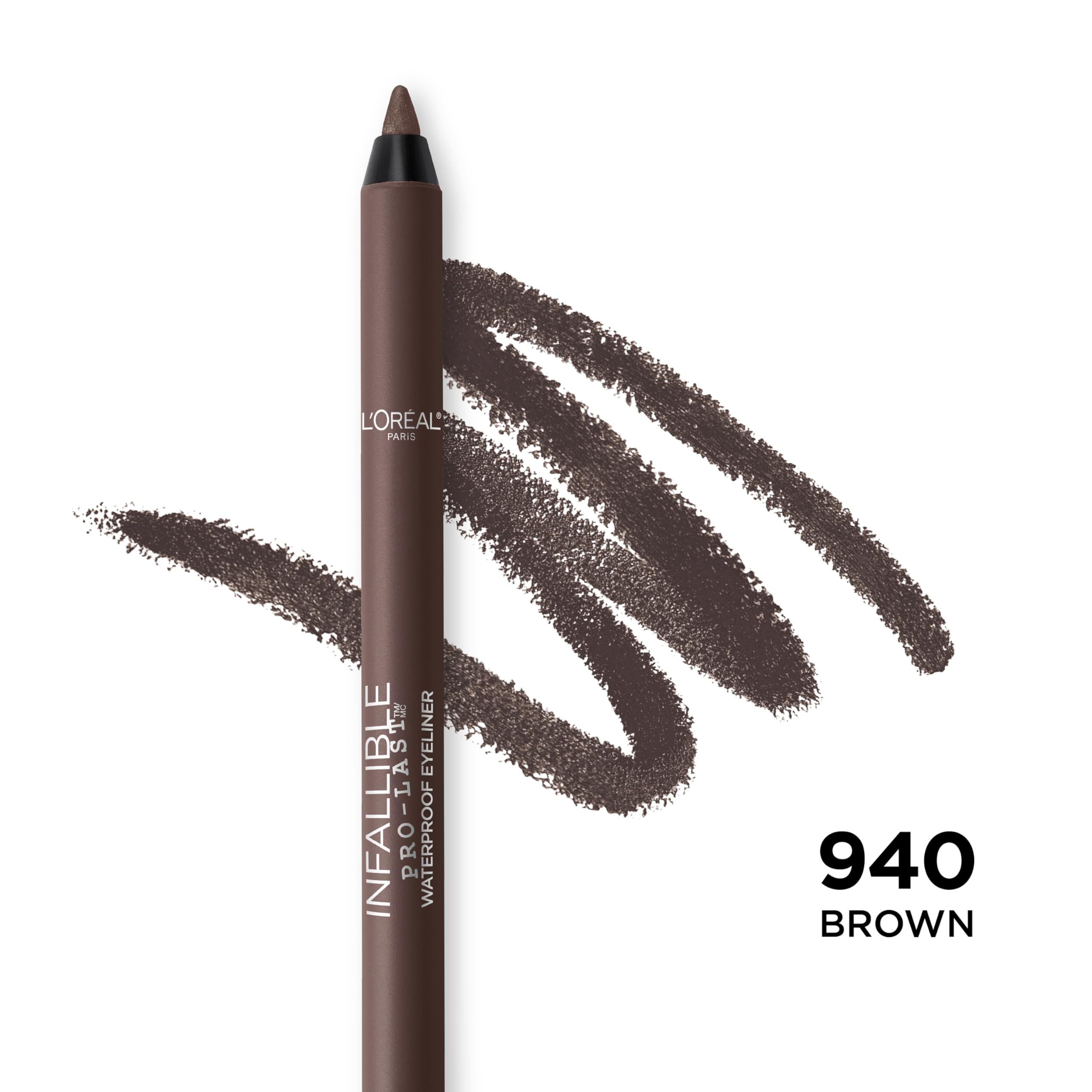 L'Oreal Paris Makeup Infallible Pro-Last Pencil Eyeliner, Waterproof and Smudge-Resistant, Glides on Easily to Create any Look, Aubergine, 0.042 oz.