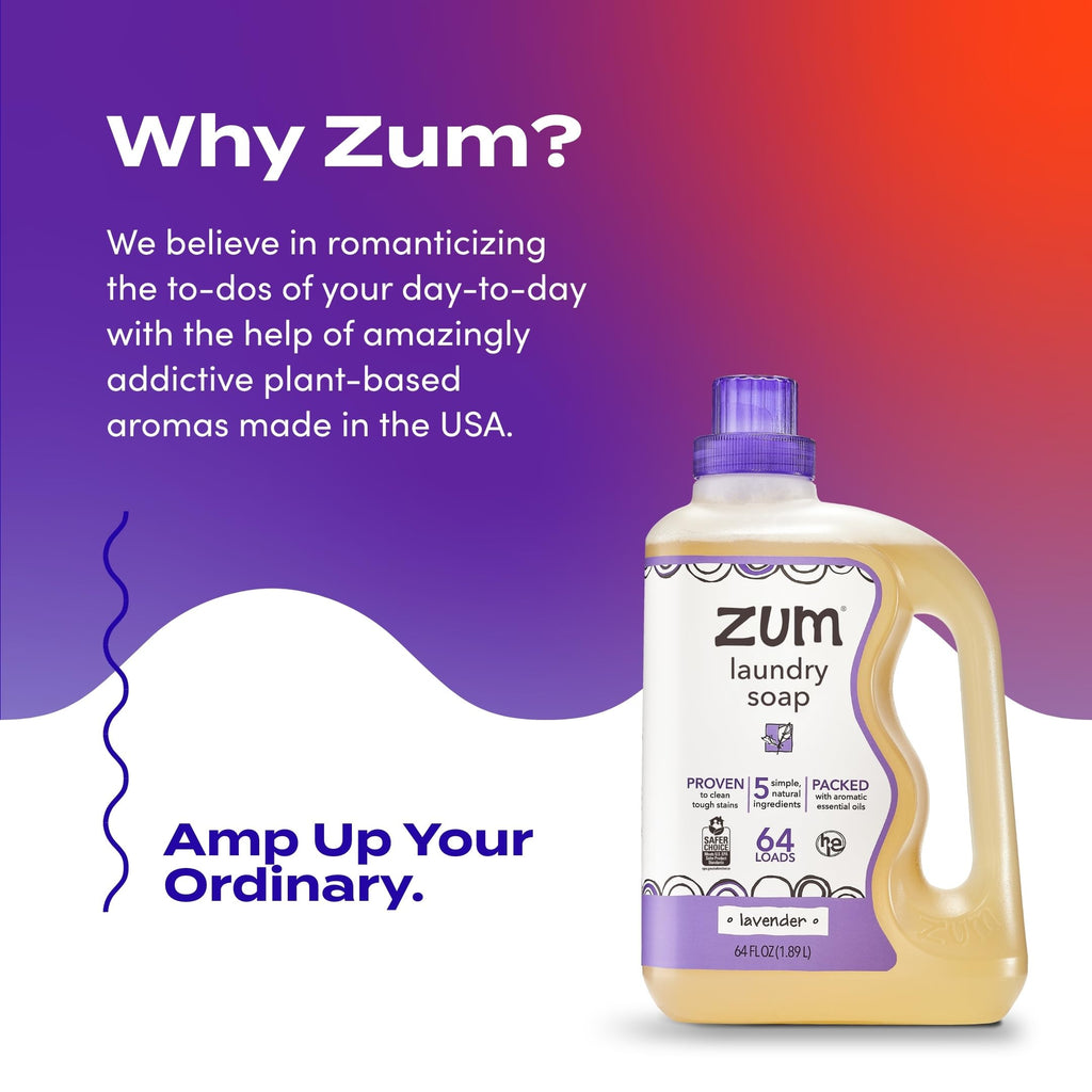 Indigo Wild Zum Clean Laundry Soap - Plant-Based Liquid Laundry Soap - Contains Baking Soda, Essential Oils & Saponified Coconut Oil - Sea Salt Scent - 64 fl oz