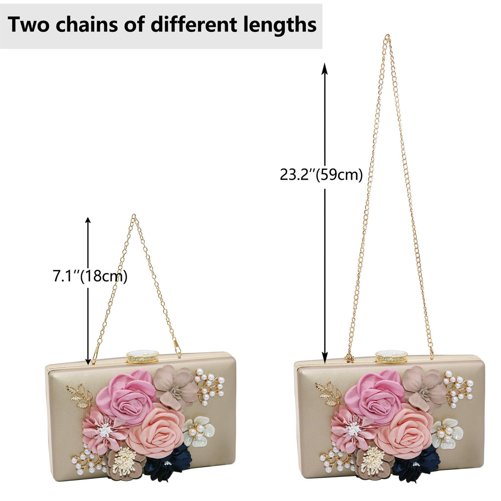 Evening Bag for Women, Flower Wedding Evening Clutch Purse Bride Floral Clutch Bag