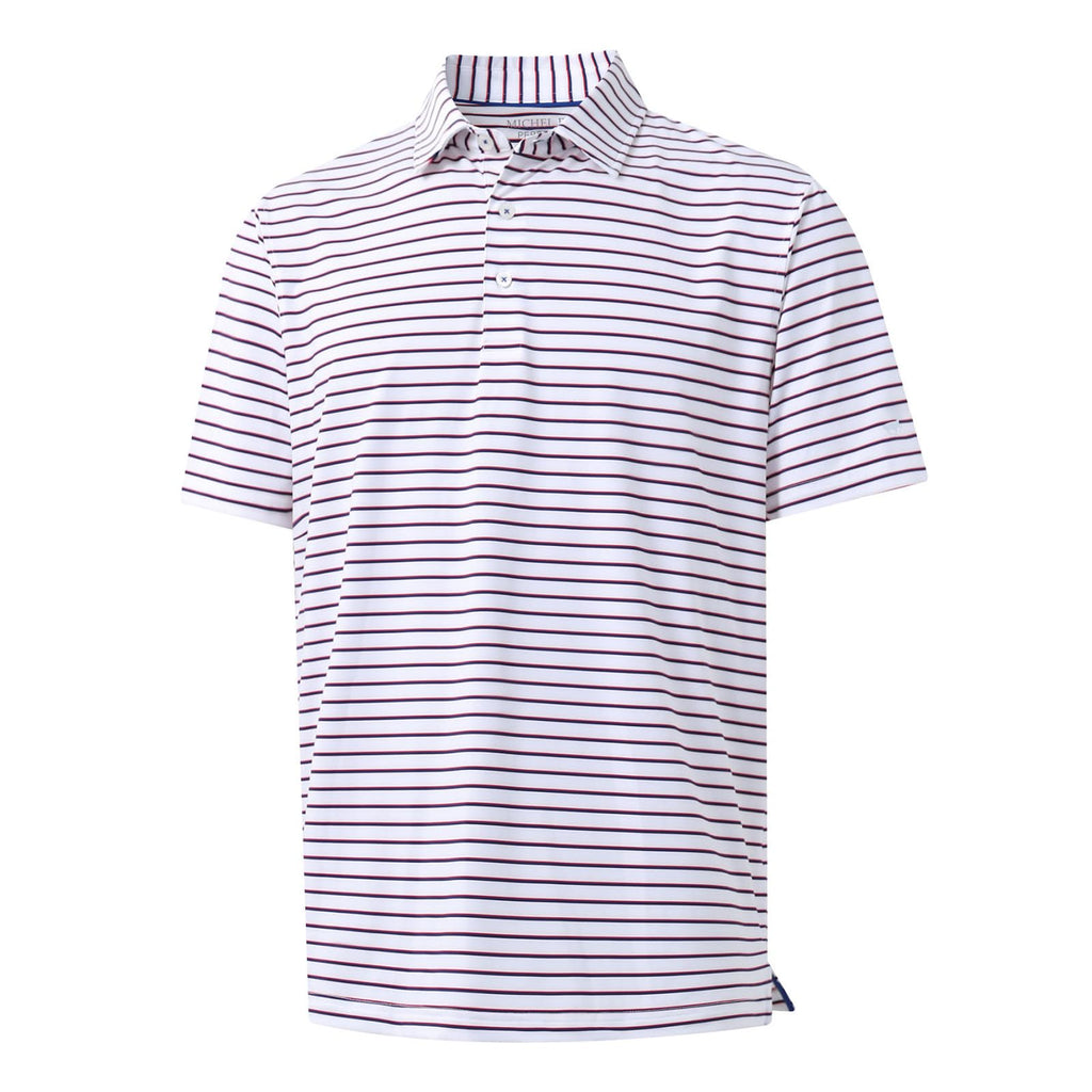 Rouen Mens Polo Shirts Short Sleeve Dry Fit Performance Moisture Wicking Causal Striped Polo Collared Golf Shirts for Men