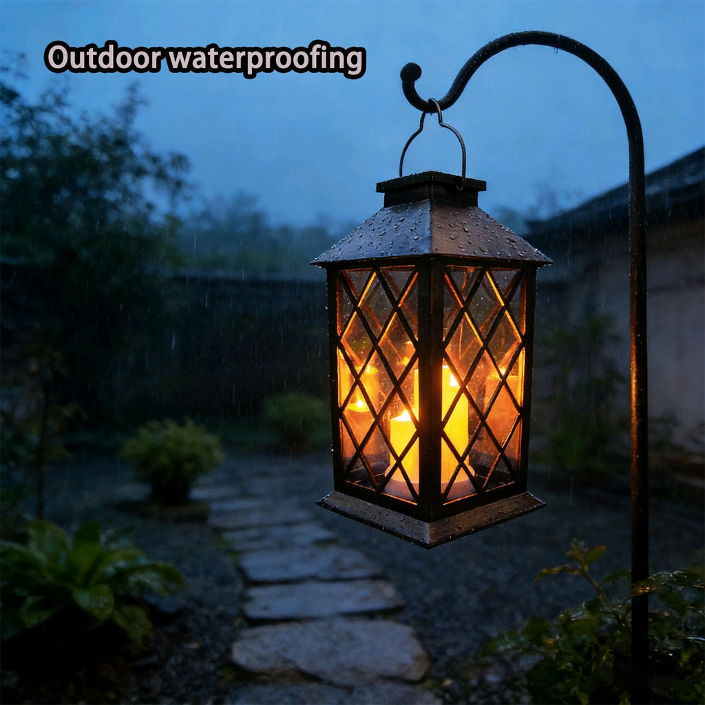 Solar Lantern Outdoor, Outdoor Hanging Candle Lanterns LED Lights - PVC Waterproof Solar Lights Decorative Lantern Lights for Table,Outdoor,Party…
