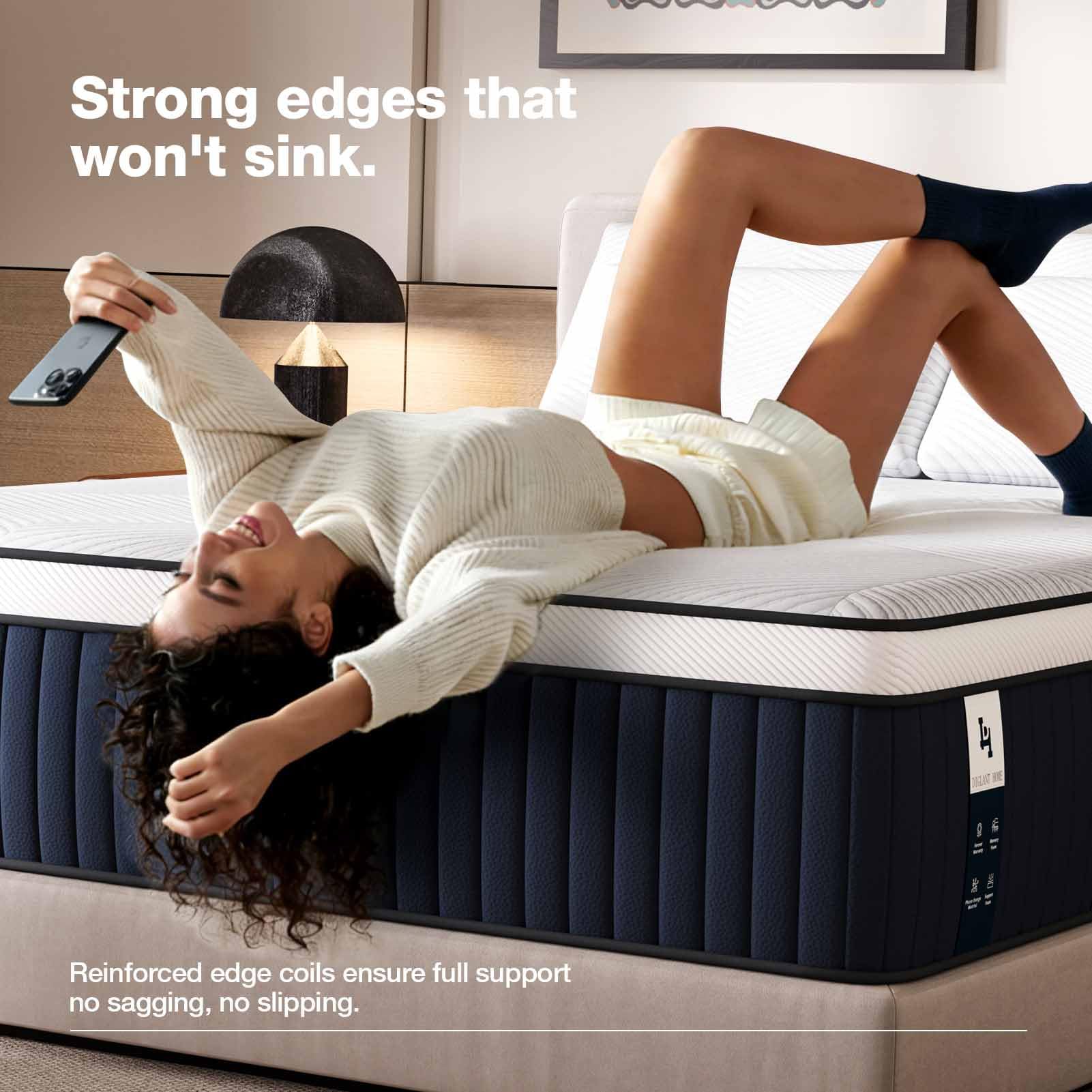 Queen Mattress, DIGLANT 14Inch Euro Top Memory Foam Hybrid Mattress, Medium Plush Feel Pocket Springs Queen Size Mattress for Pressure Relief, Edge Support Mattress in Box, CertiPUR-US, 60"*80"