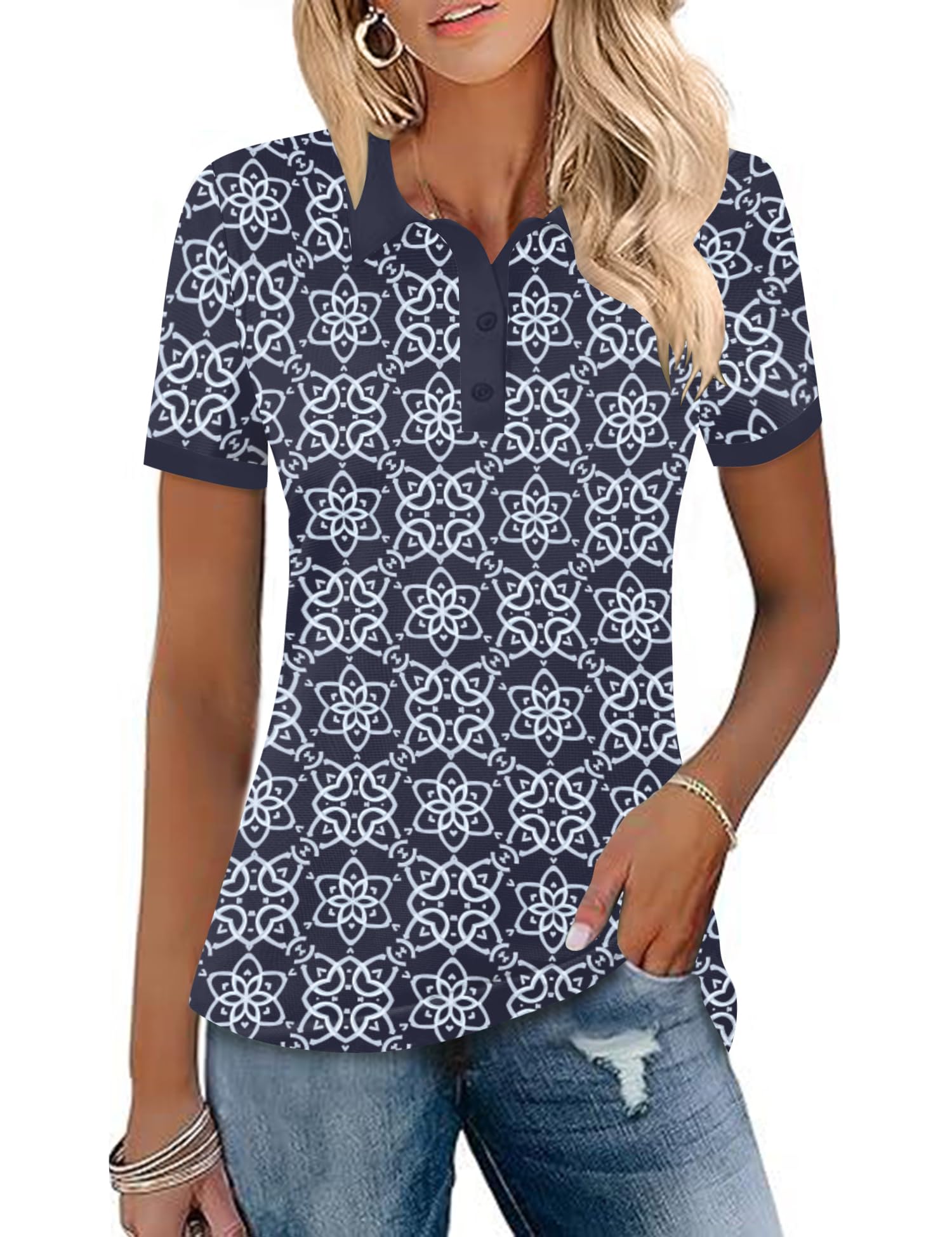 LOMON Womens Golf Polo Shirts Short Sleeve Collared Tops Lightweight Moisture Wicking Tennis Activewear S-XXL