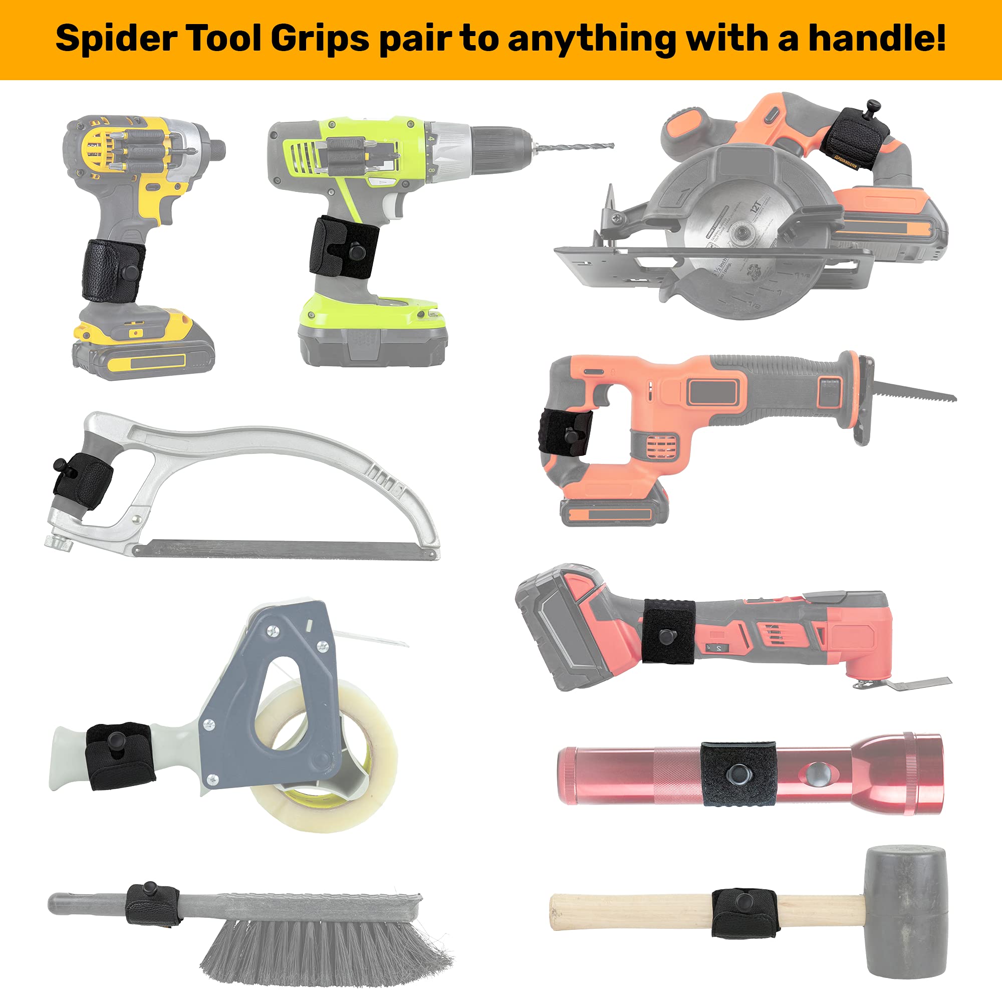 Spider Tool Holster - Improve The Way You Carry Your Power Drill, Driver, Multitool, Pneumatic, Multi-Tool and More on Your Belt - Compatible with All Major Tool Brands