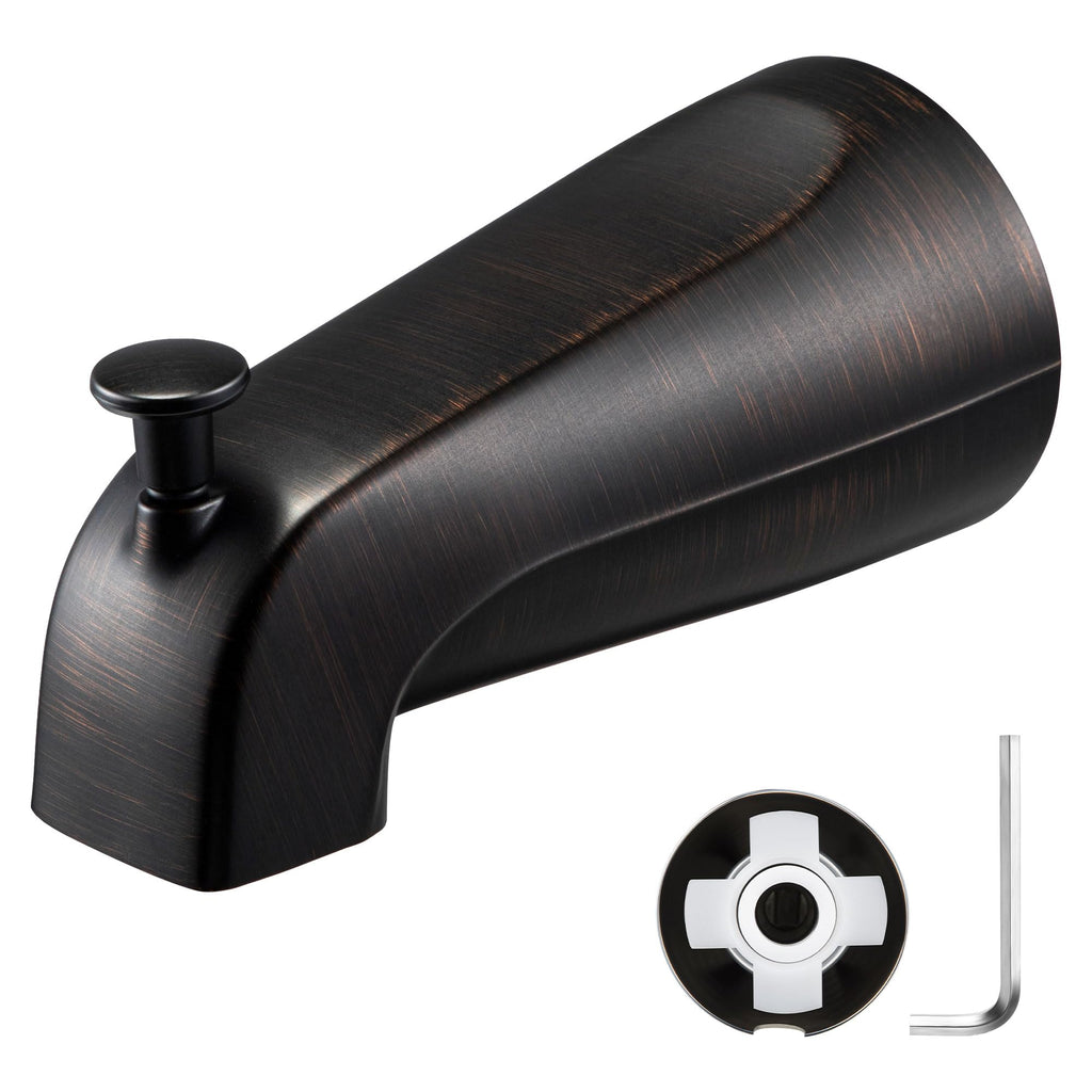 Enhon Slip on Tub Spout with Diverter, Compatible with American Standard 8888026.002 Tub Spout, Bathroom Bathtub Faucet, Fits 1/2 Copper Water Tube(5/8 Dia), 5/32 Hex Wrench(Brushed Nickel,1)