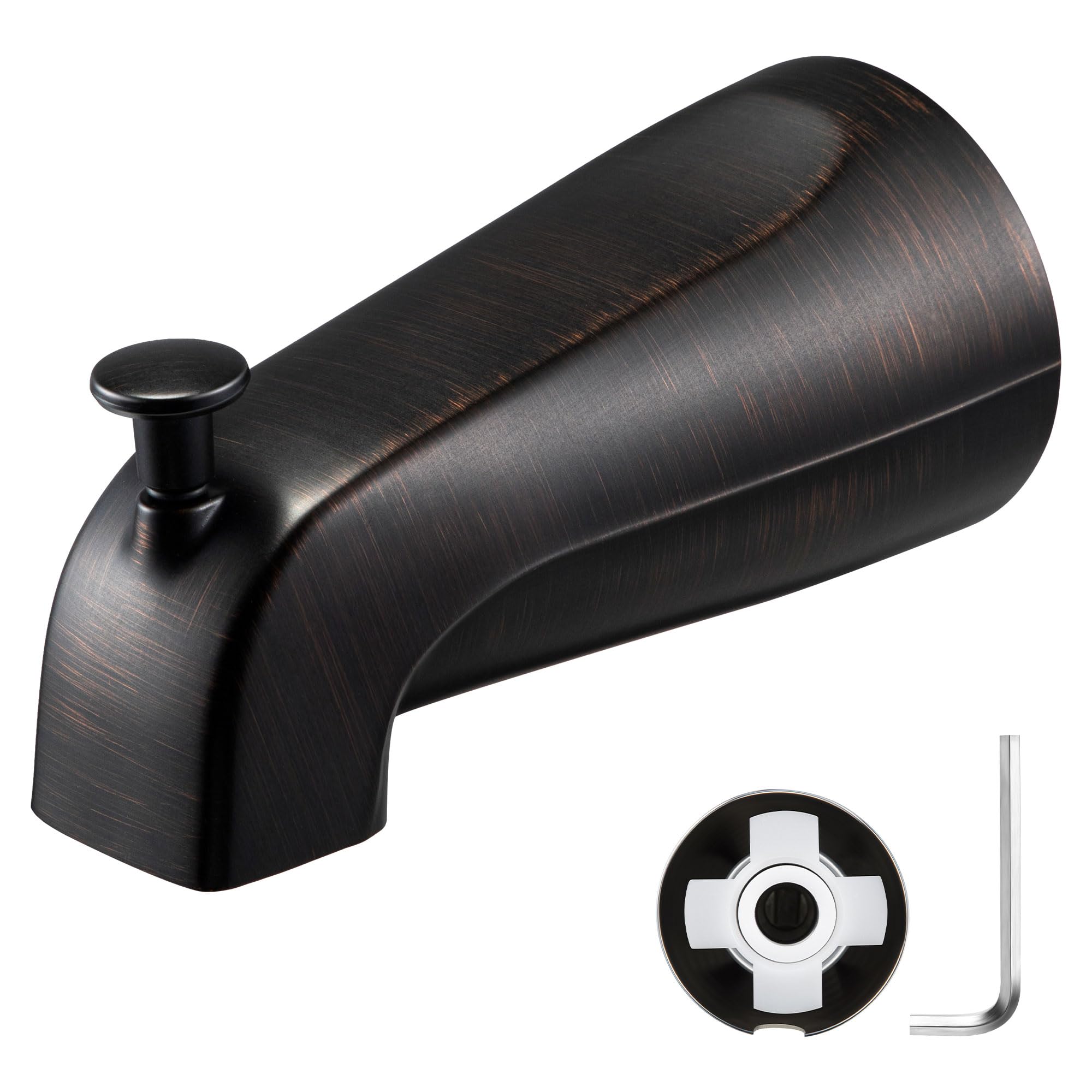 Enhon Slip on Tub Spout with Diverter, Compatible with American Standard 8888026.002 Tub Spout, Bathroom Bathtub Faucet, Fits 1/2 Copper Water Tube(5/8 Dia), 5/32 Hex Wrench(Brushed Nickel,1)