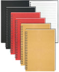 4Pack Small Spiral Notebook A5, 8.25x5.5” 120 Lined Pages Black & Red Wide Ruled Spiral Journal Bulk Blank Kraft Cover Spiral Bound Notebook & Writing Pads for Home Office Meeting Work Note Taking