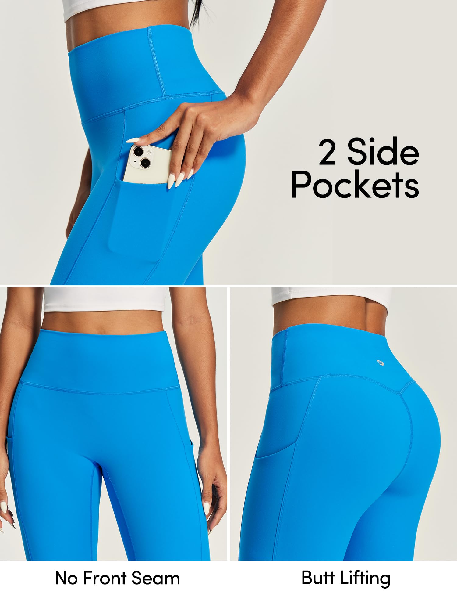 IUGA Compression Leggings for Women Tummy Control No Front Seam Leggings with Pockets High Waisted Workout Yoga Pants