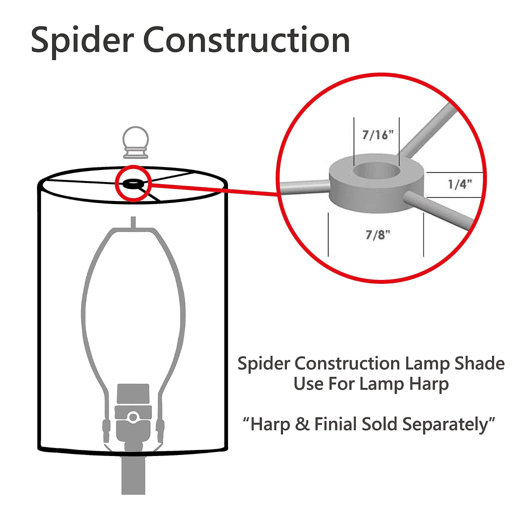 Aspen Creative 32083 Transitional Hardback Empire Shaped Spider Construction Lamp Shade in Brown, 18" wide (7" x 18" x 12 1/2")