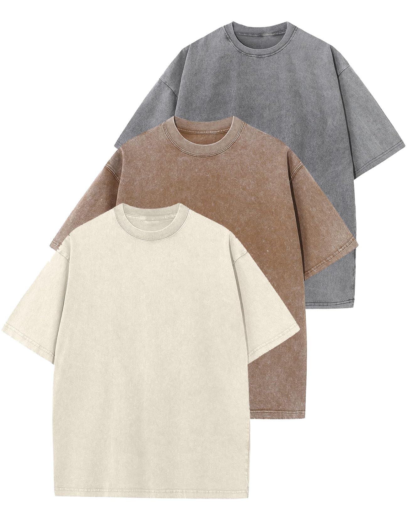Arssm Men Oversized T Shirts Vintage Tee Loose Fit Short Sleeve Casual Streetwear Baggy Washed Unisex Tops