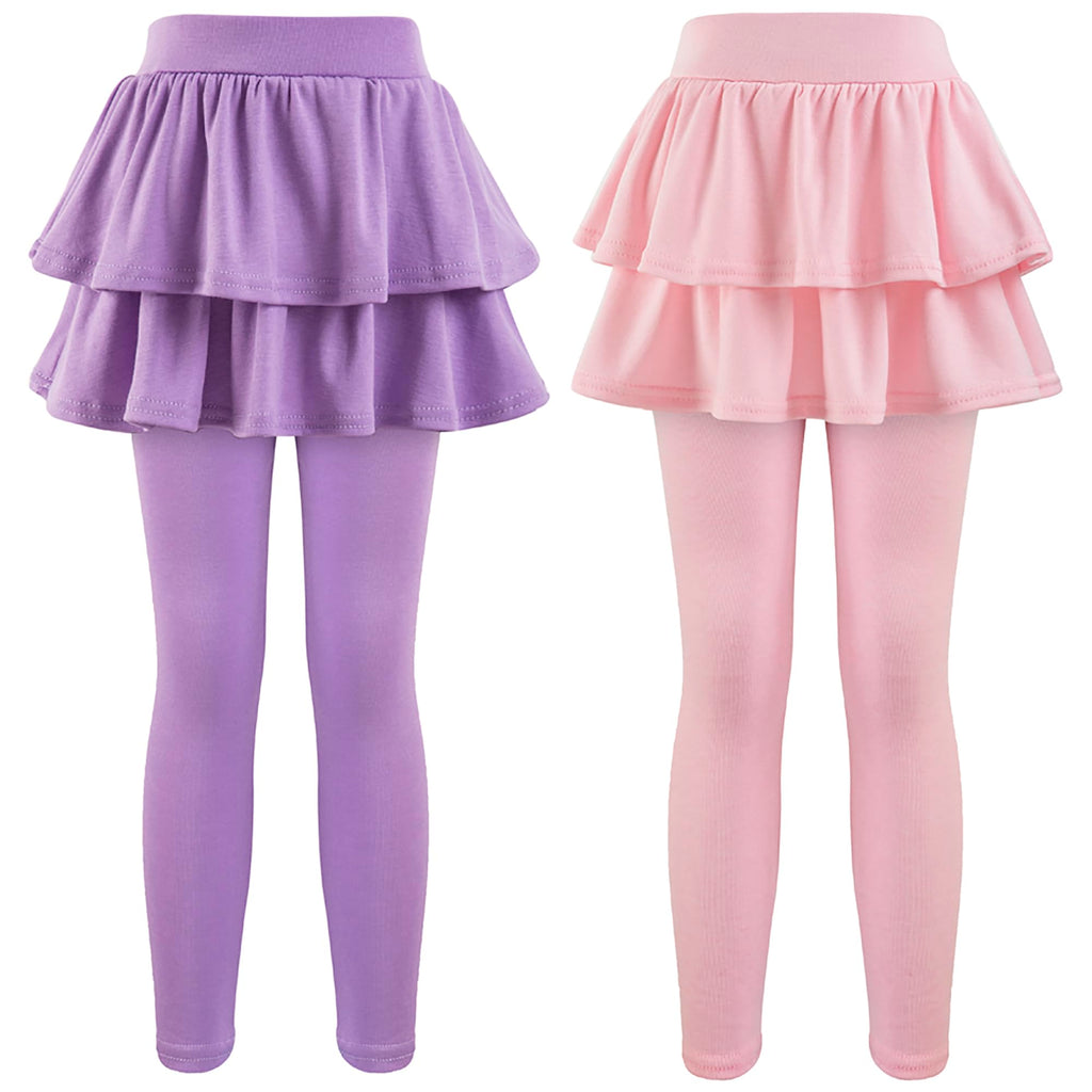 Girls School Uniform Pants Leggings with Skirts Stretch Warm Jegging 4-12 Years