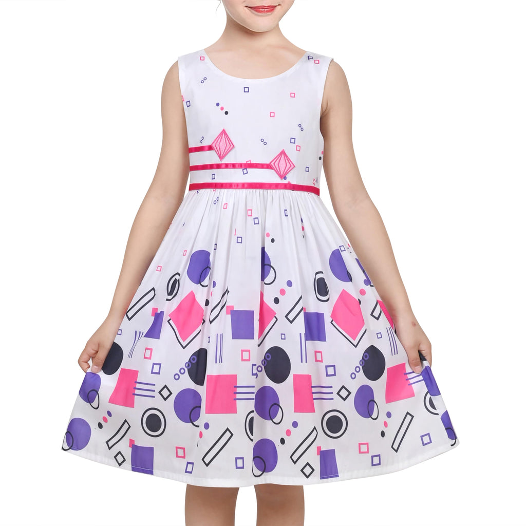 Sunny Fashion Girls Dress Rose Flower Double Bow Tie Party Sundress