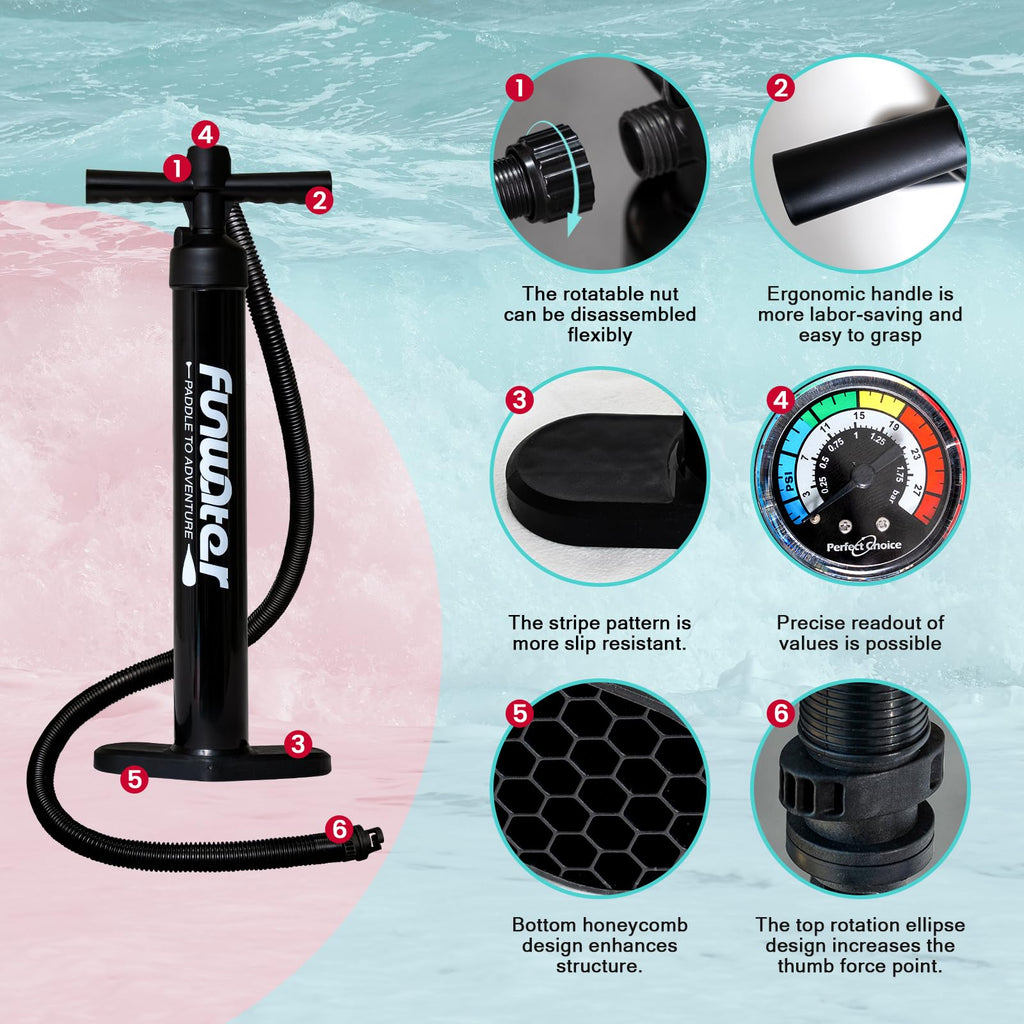 FunWater Inflatable Ultra-Light Stand Up Paddle Board for All Skill Levels with Premium SUP Paddleboard Accessories,Non-Slip Comfort Deck for Youth & Adults