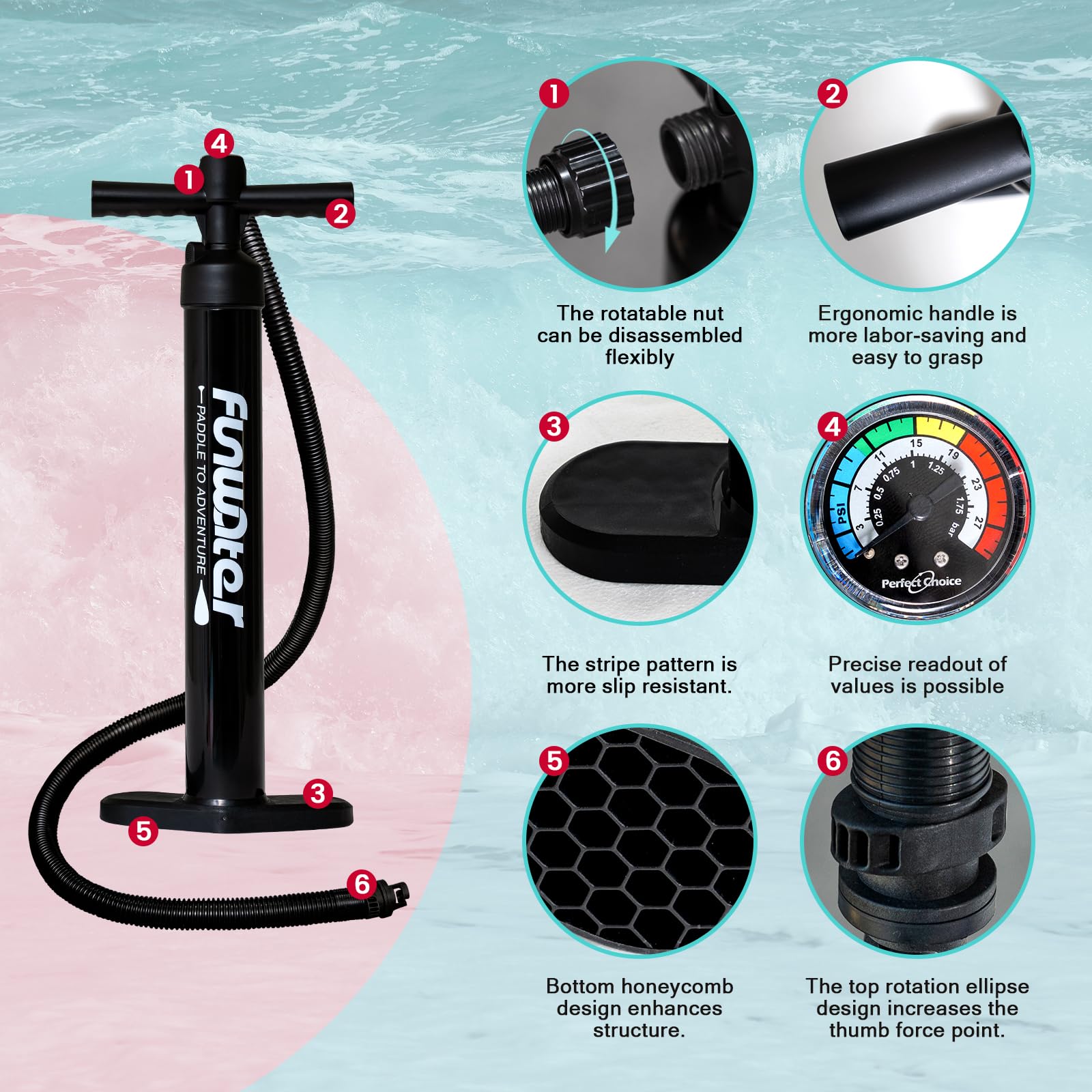 FunWater Inflatable Ultra-Light Stand Up Paddle Board for All Skill Levels with Premium SUP Paddleboard Accessories,Non-Slip Comfort Deck for Youth & Adults