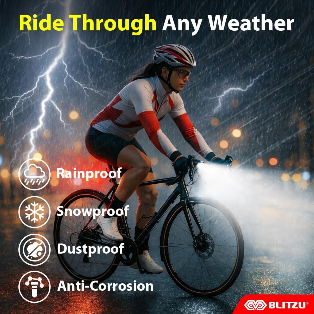 Bike Lights for Night Riding with Bell, Super Bright Bicycle Reflectors, USB Rechargeable Bike Lights Front and Back, Water-Resistant, 4+5 Modes Headlight Taillight Set for Safety, Men, Women & Kids
