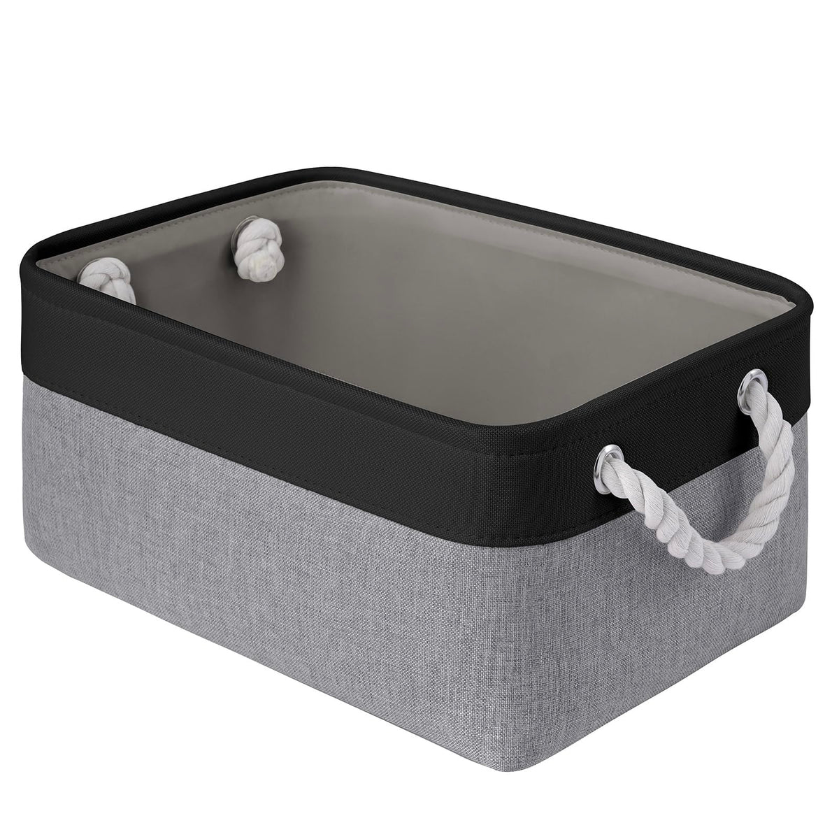 Storage Baskets for Shelves 11.8x7.9x5.2 Inch, Foldable Fabric Storage Bins with Handles, Small Storage Baskets for Organizing Closet, Office, Home Organization (1-Pack, Gray)