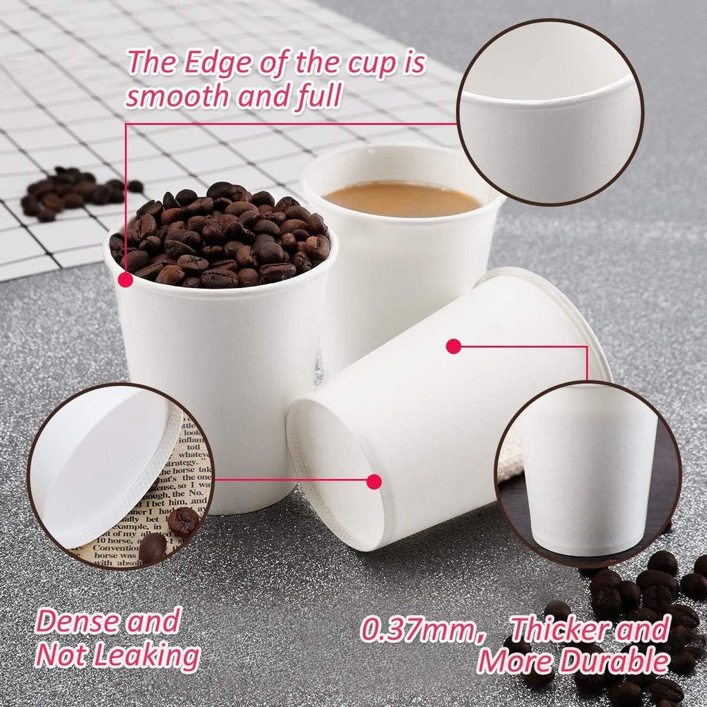 Paper Cups 8 Oz, 120 Pack Paper Coffee Cups 8 Oz, Disposable Cups for Hot and Clod Beverage, White Water Cups, Disposable Tea Cups for Home Office Party Travel