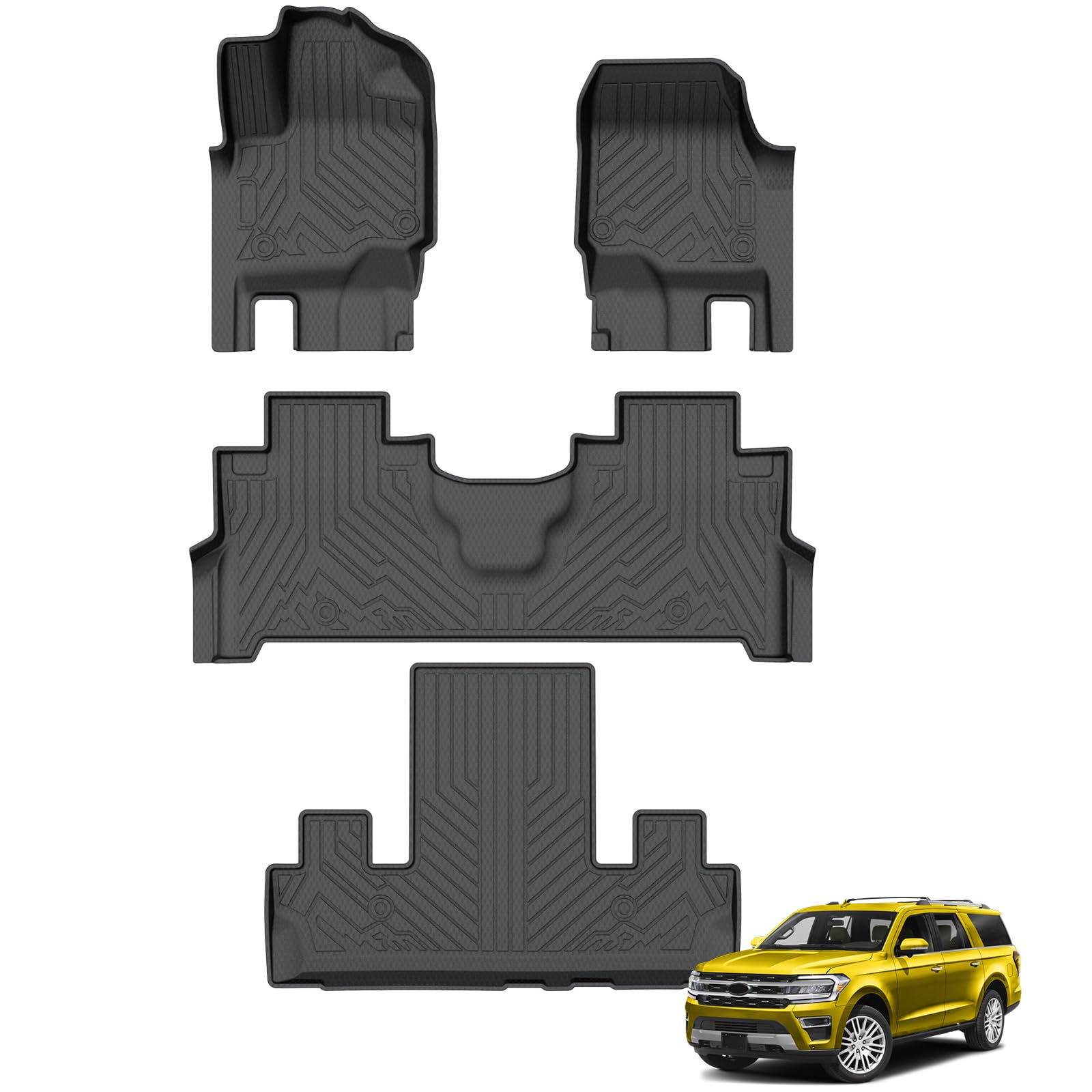 KUST Floor Mats for Tesla Model S Accessories 2012-2024 2025 (Not for Plaid/Long Range) Custom Fit Floor Liners A ll Weather Protection 1st & 2nd Row High Edge Non-Slip
