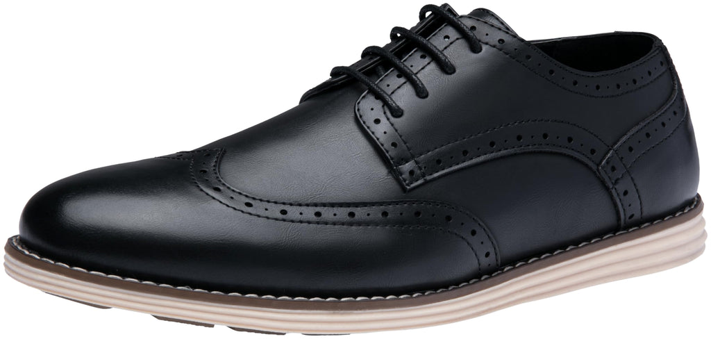 Vostey Mens Casual Dress Shoes Wingtip Plain Business Dress Shoes for Men