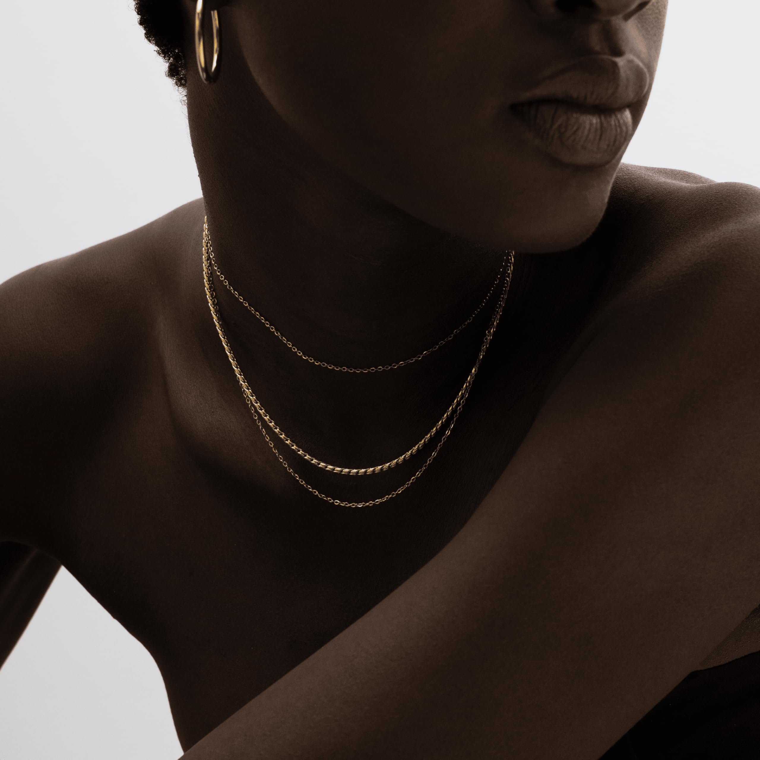 Hey Harper Gold Necklace For Women Trendy Necklace - 14K Golden PVD Coating Waterproof & Sweatproof Non Tarnish Jewelry Chain Necklaces