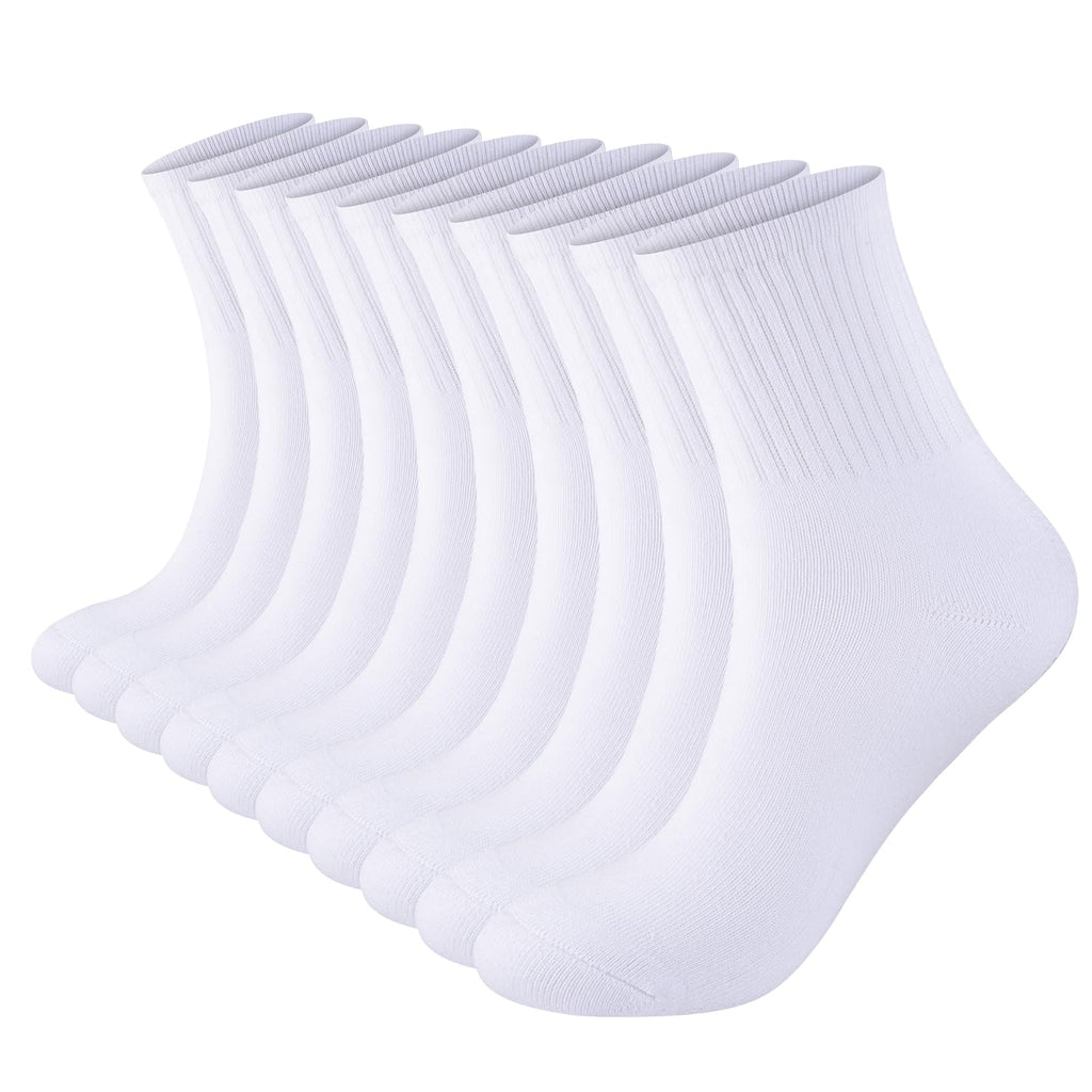 Monxiery Womens Cotton Cushioned Ankle Socks, Athletic Quarter Mini Crew Socks.