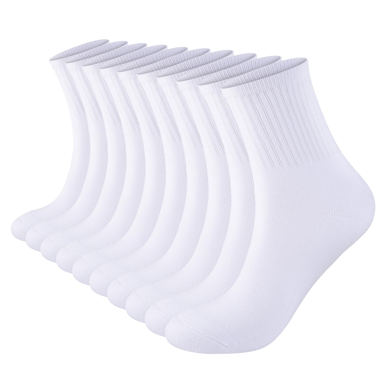Monxiery Womens Cotton Cushioned Ankle Socks, Athletic Quarter Mini Crew Socks.