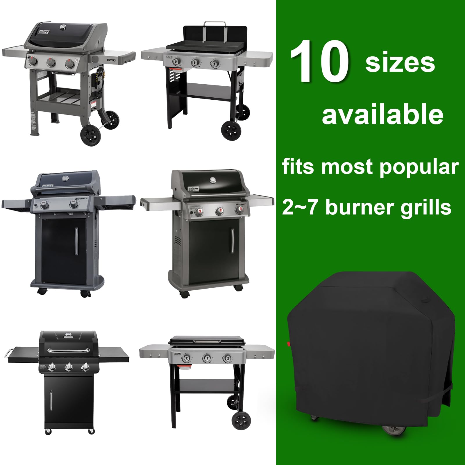 Outdoor Waterproof Small Grill Cover Fits for Weber Spirit 210 Series(E 210,S 210,E 215), Charbroil, Kenmore Grills, Heavy Duty 2 Burner BBQ Cover 30",Compared to Weber 7105
