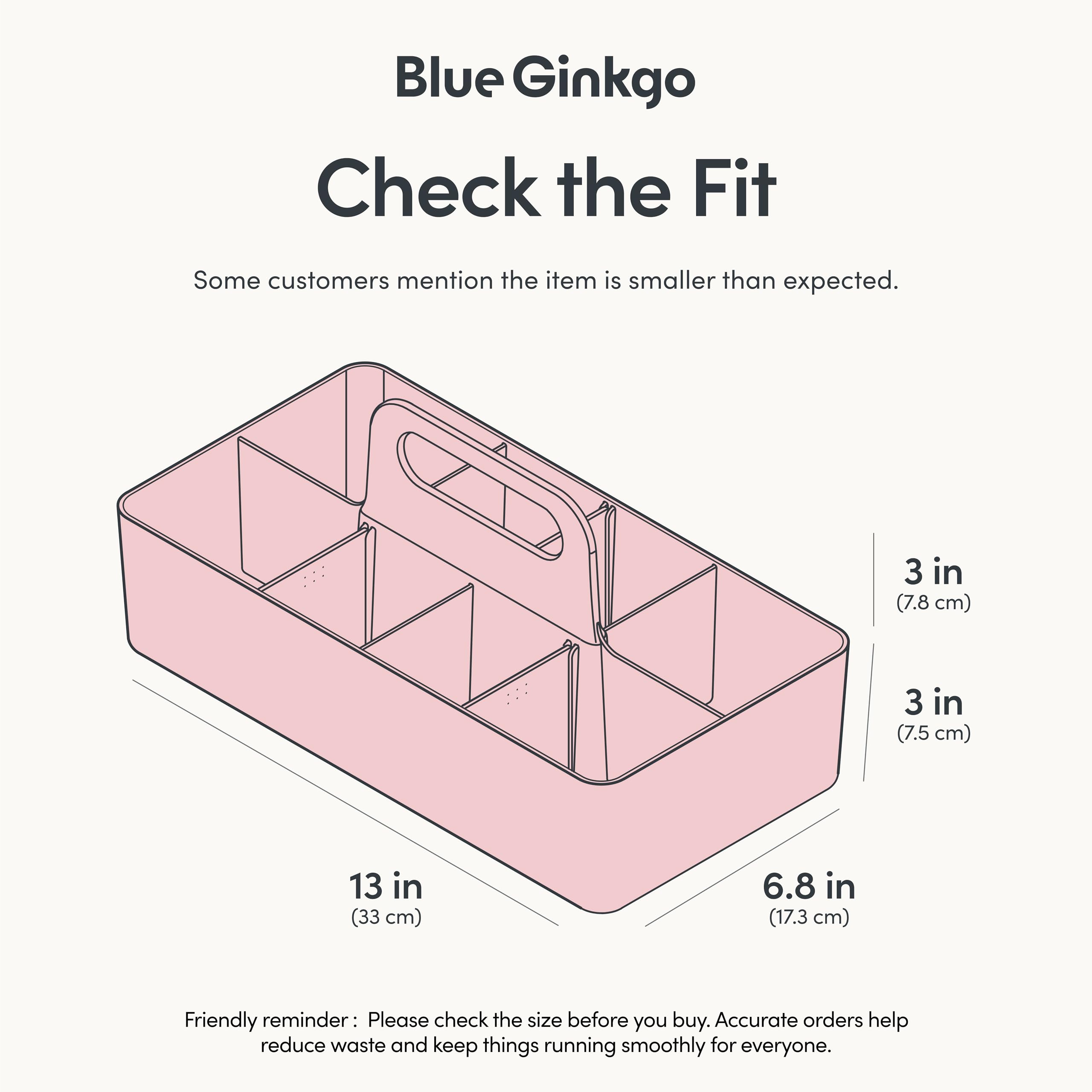 BLUE GINKGO Stackable Organizer Caddy – Korean-Made Portable Tote for Bathroom, Office, Crafts, or School Supplies (Long Rectangle, Blue)