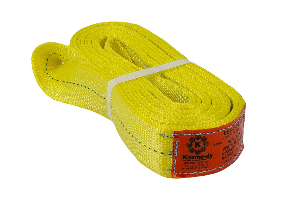 Kennedy Wire Rope & Sling Company 1" x 2' 2-Ply Twist Eye Polyester Lifting Sling (Various Sizes in Listing) Made in The USA
