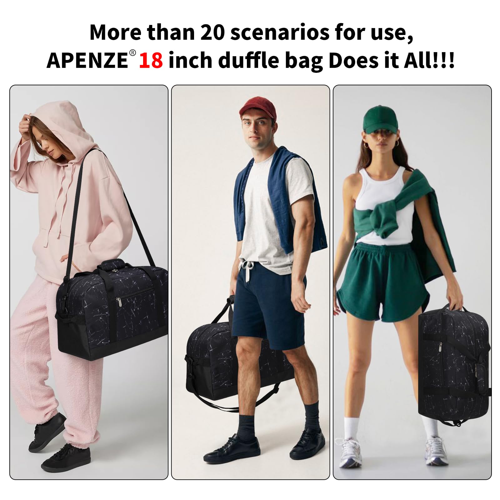Apenze Small Gym Bag Carry On Bag - 12 in Mini Duffle Bag Lightweight for Overnight Travel(Camouflage)