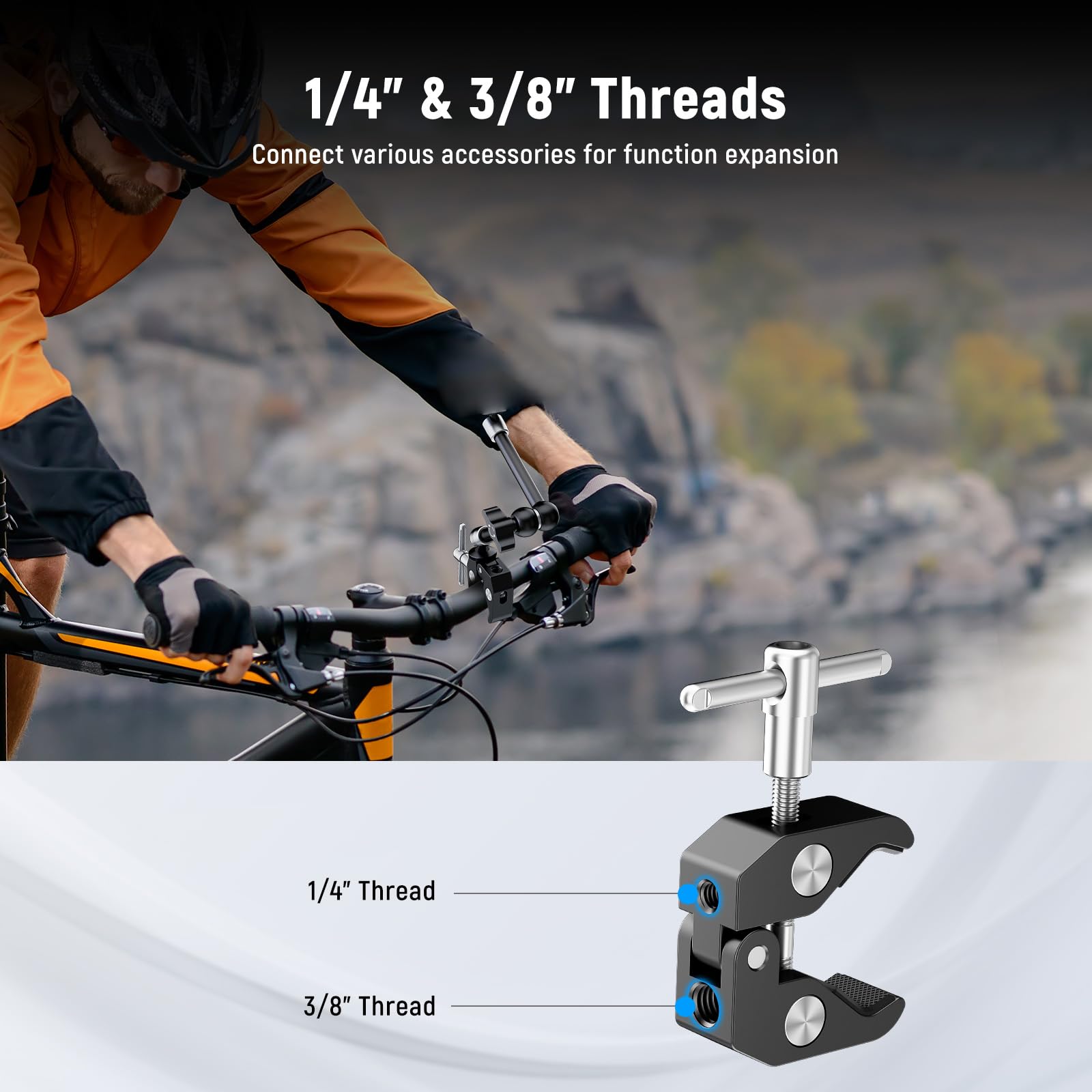 NEEWER 5.9"/15cm Adjustable Friction Magic Arm with 1/4" Screw on Both Ends, Compatible with SmallRig Cage, Flash/LED Light/Microphone/Monitor/SuperClip, Max Load 4.4lb/2kg, ST15