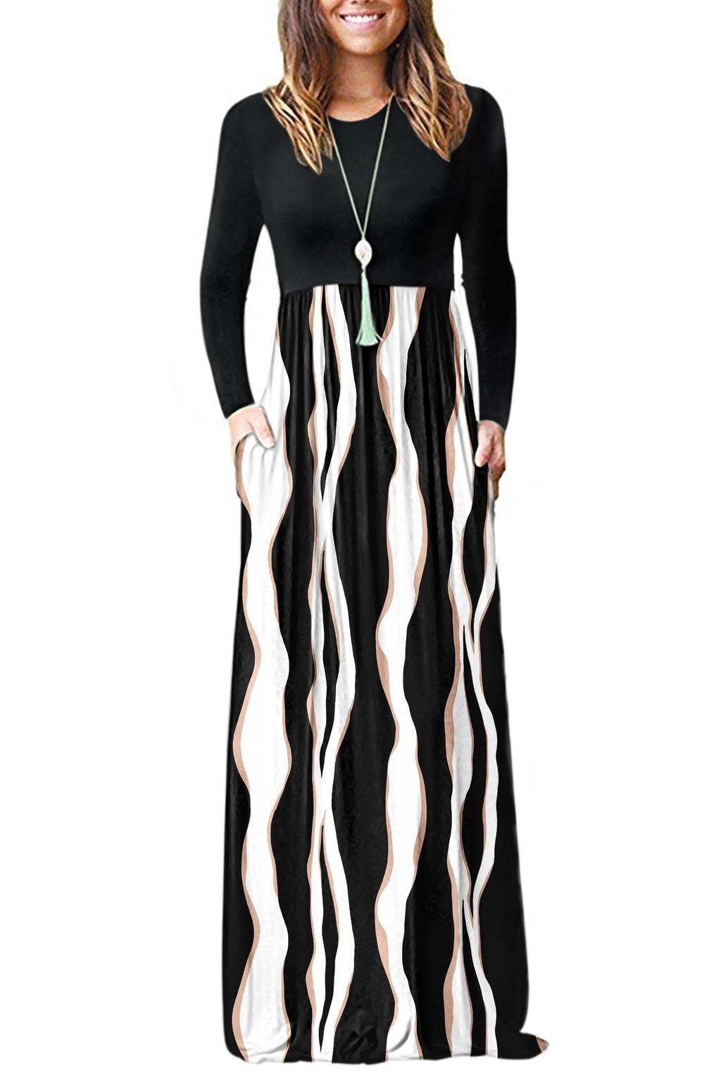 AUSELILY Women's Classic Long Sleeve Dress Loose Plain Long Casual Maxi Dresses with Pockets 2026
