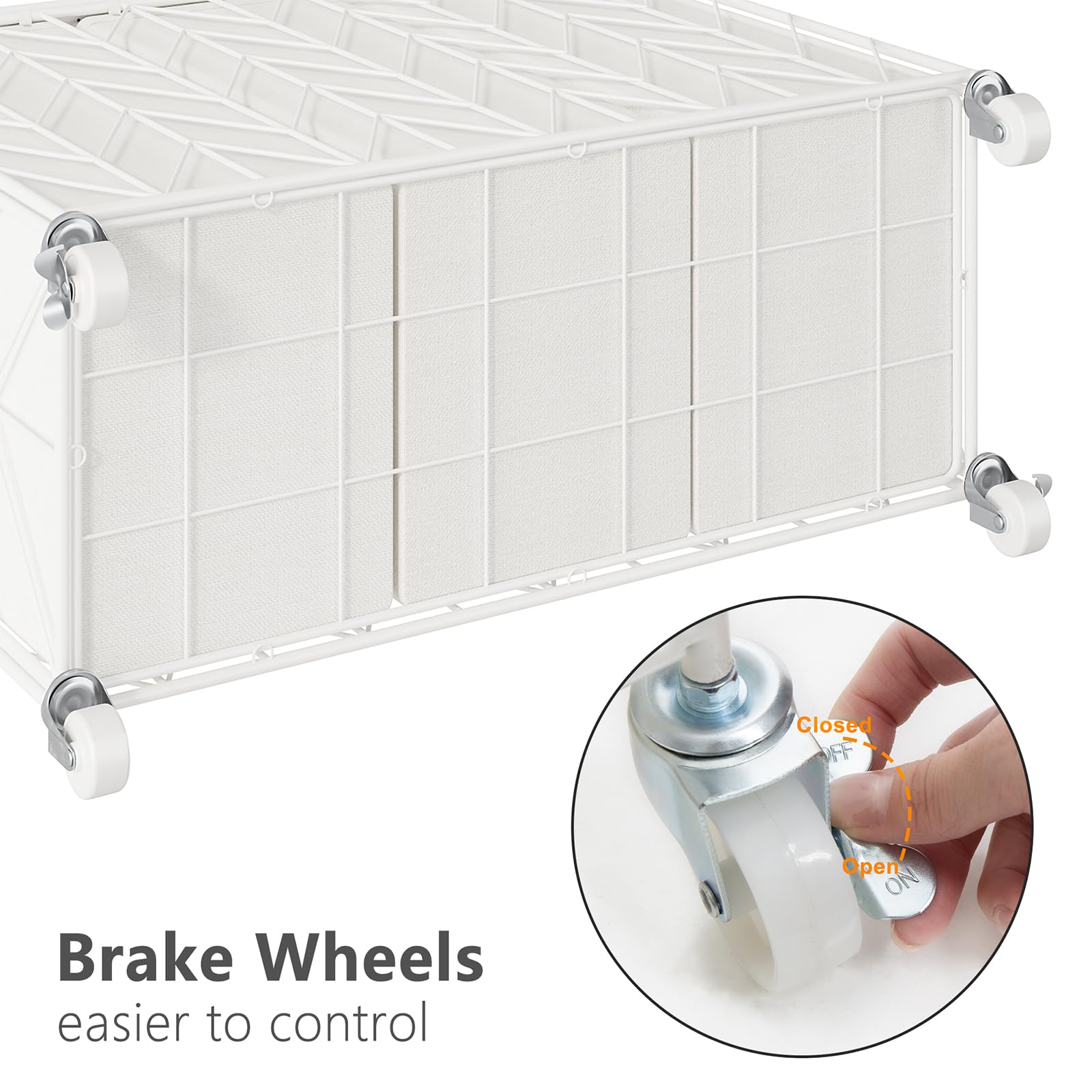 WOWLIVE Laundry Basket with Wheels, Heavy Duty Laundry Hamper with Wood Lid, Clothes Hamper with Divided Removable Liner Bag, Large Capacity Iron-Made Laundry Sorter Laundry Room Organization (Beige)