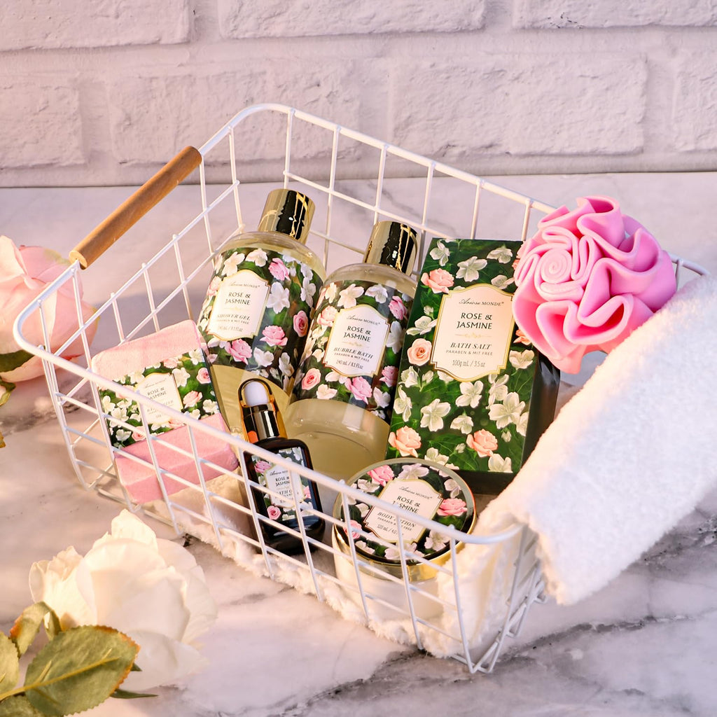Spa Gift Baskets - Coconut Vanilla Bath Gift Set for Women, Relaxing Spa Kit with Bath Bombs, Body Lotion and Body Scrub, Birthday Gifts for Women, Christmas Spa Gifts for Mom