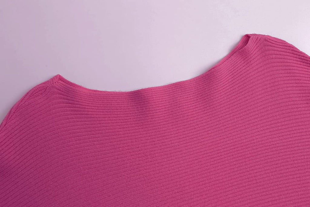 GABERLY Boat Neck Batwing Sleeves Dolman Knitted Sweaters and Pullovers Tops for Women