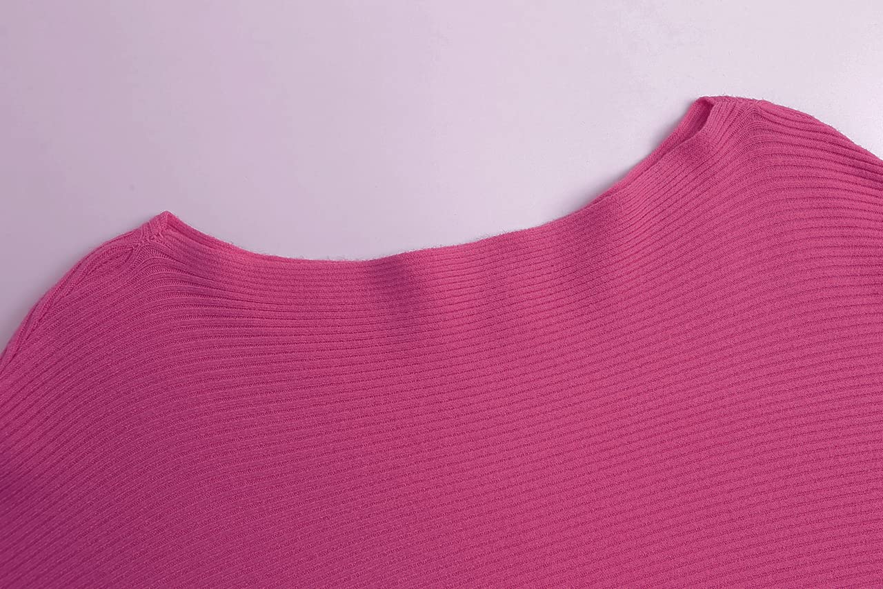 GABERLY Boat Neck Batwing Sleeves Dolman Knitted Sweaters and Pullovers Tops for Women