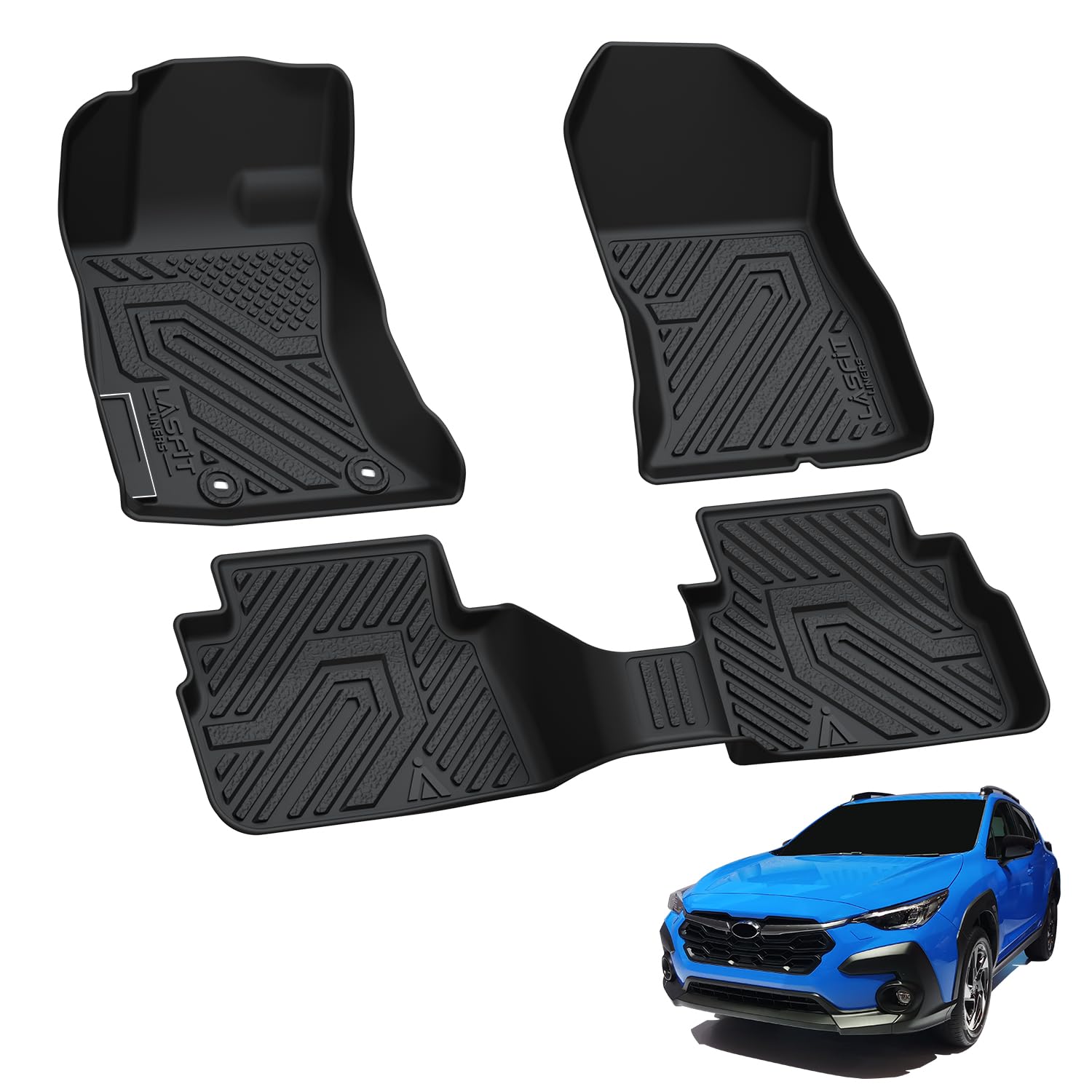 LASFIT Cargo Mat & Backrest Mats for Nissan Armada/Infiniti QX80 2019-2024, All Weather TPE Custom Fit Easy Clean Durable No-Curling Trunk Mat for Armada & QX80, Black