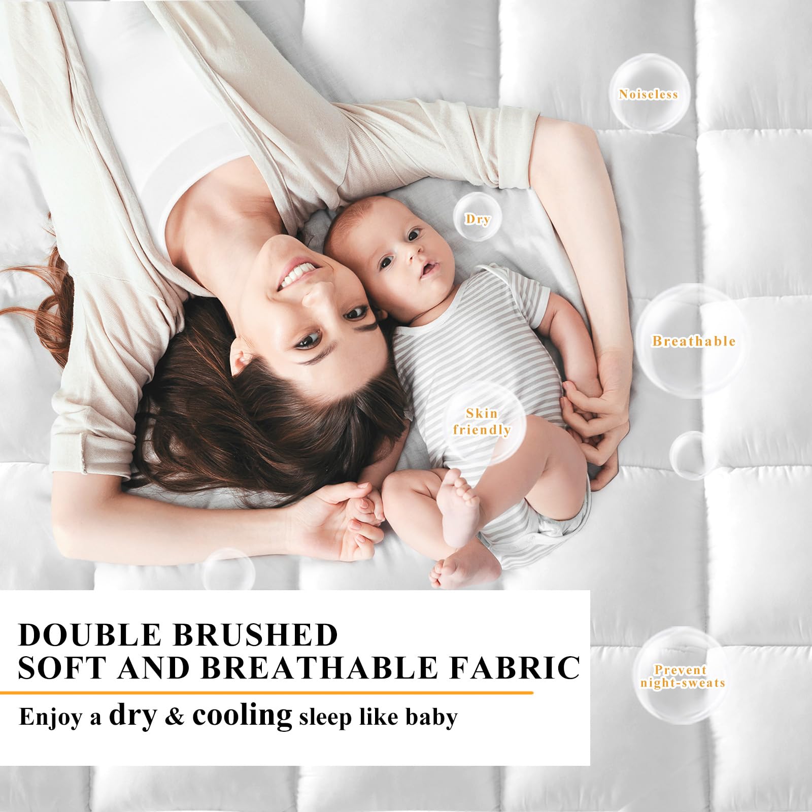 1400 GSM Extra Thick Twin Mattress Topper, Cooling Pillow Top Twin Mattress Topper, Thick Plush Soft Down Alternative Mattress Pad with Elastic Straps, 6-22 Inch Deep, Back Support