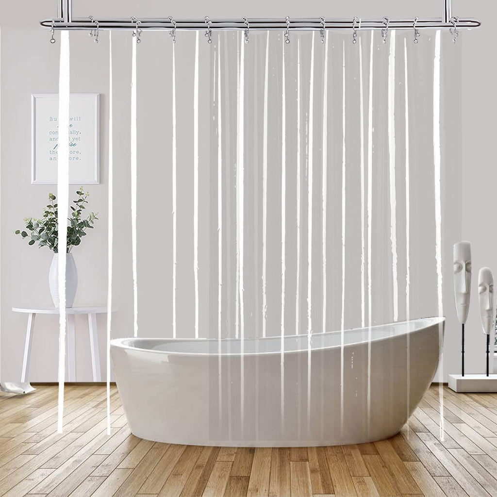 YISURE Clawfoot Tub Clear Short Length 60 Inch Shower Curtain Liner, 180x60 Inch Extra Wide 360 Shower Curtain PEVA Waterproof Wrap Around Bath Tub Curtain