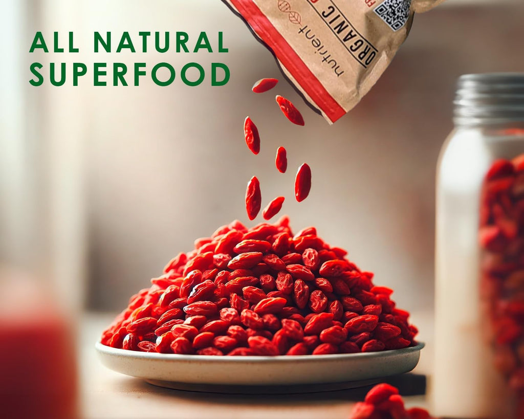 Nutrient Elements Goji Berries – 2 lb/32 oz – USDA Organic, Raw, Sun-Dried, Hand-Picked – Extra Large Dried Berries – Resealable Bag – Naturally Grown, No Additives