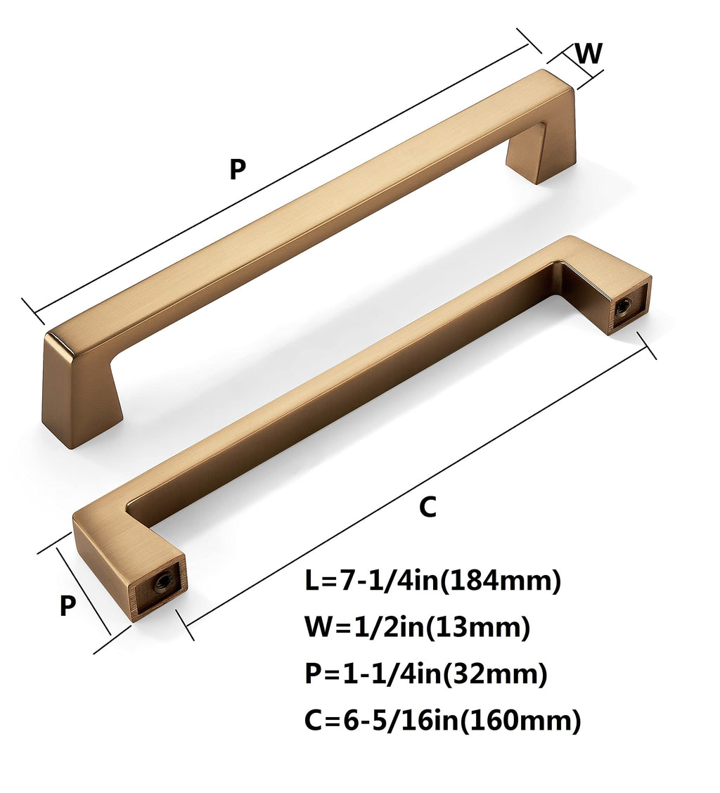 khtumeware 6 Pack 3 Inch(76mm) Kitchen Cabinet Handles Brushed Gold,Brushed Brass Cabinet Pulls Kitchen Cabinet Hardware, Furniture Pulls for Bathroom Cupboard Drawer Handles Dresser Pulls